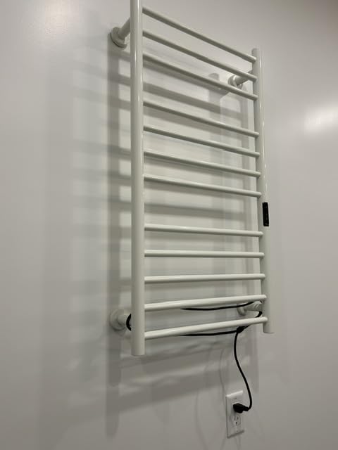 Poloma Wall Mounted Towel Warmer Rack for Bathrooms, Electric Heated Towel Rack Heater, Stainless Steel 12Bars White, CSA Certified customer photo 1