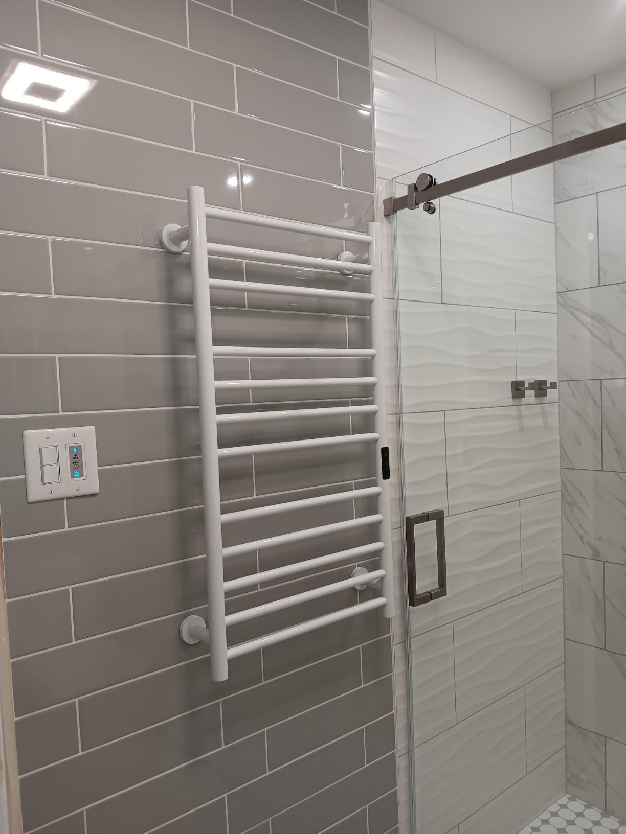 Poloma Wall Mounted Towel Warmer Rack for Bathrooms, Electric Heated Towel Rack Heater, Stainless Steel 12Bars White, CSA Certified customer photo 2