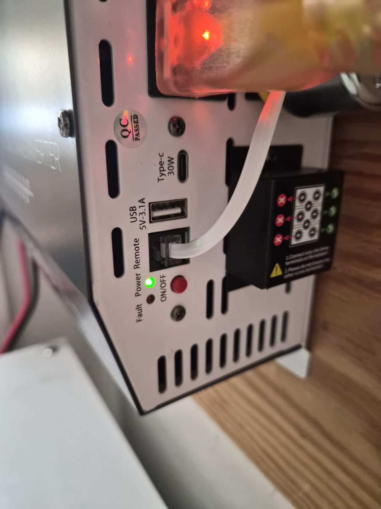 2500W Pure Sine Wave Inverter 12V DC to 120V AC with Built-in ATS for RVs | 5000W Peak, Auto Transfer Switch, LCD Remote, 2AC Outlets,USB & Type-C,Hardwire Ready for RV Electrical Systems, Off Grid Use customer photo 2