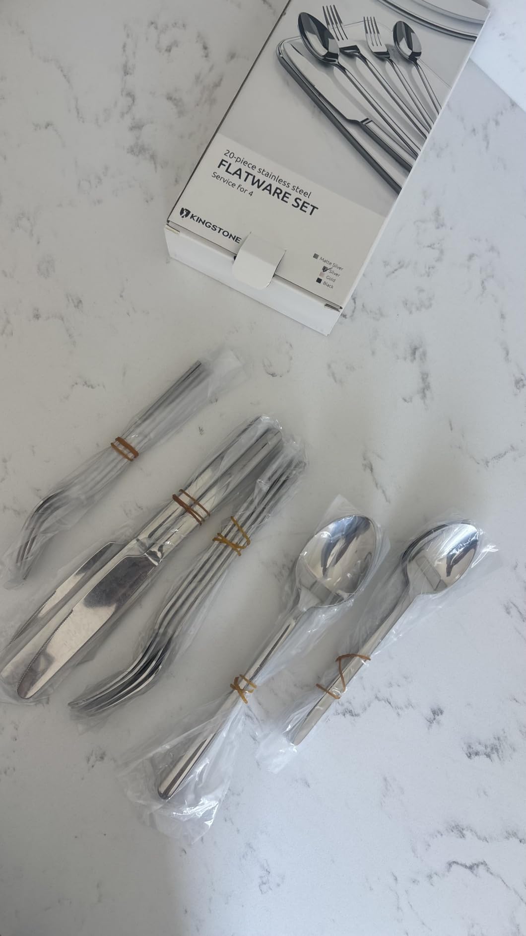 KINGSTONE Gold Silverware Set, 40 Piece Flatware Cutlery Set for 8, 18/10 Stainless Steel Silverware Mirror Polished Dishwasher Safe for Home, Restaurant, Wedding, Party customer photo 1