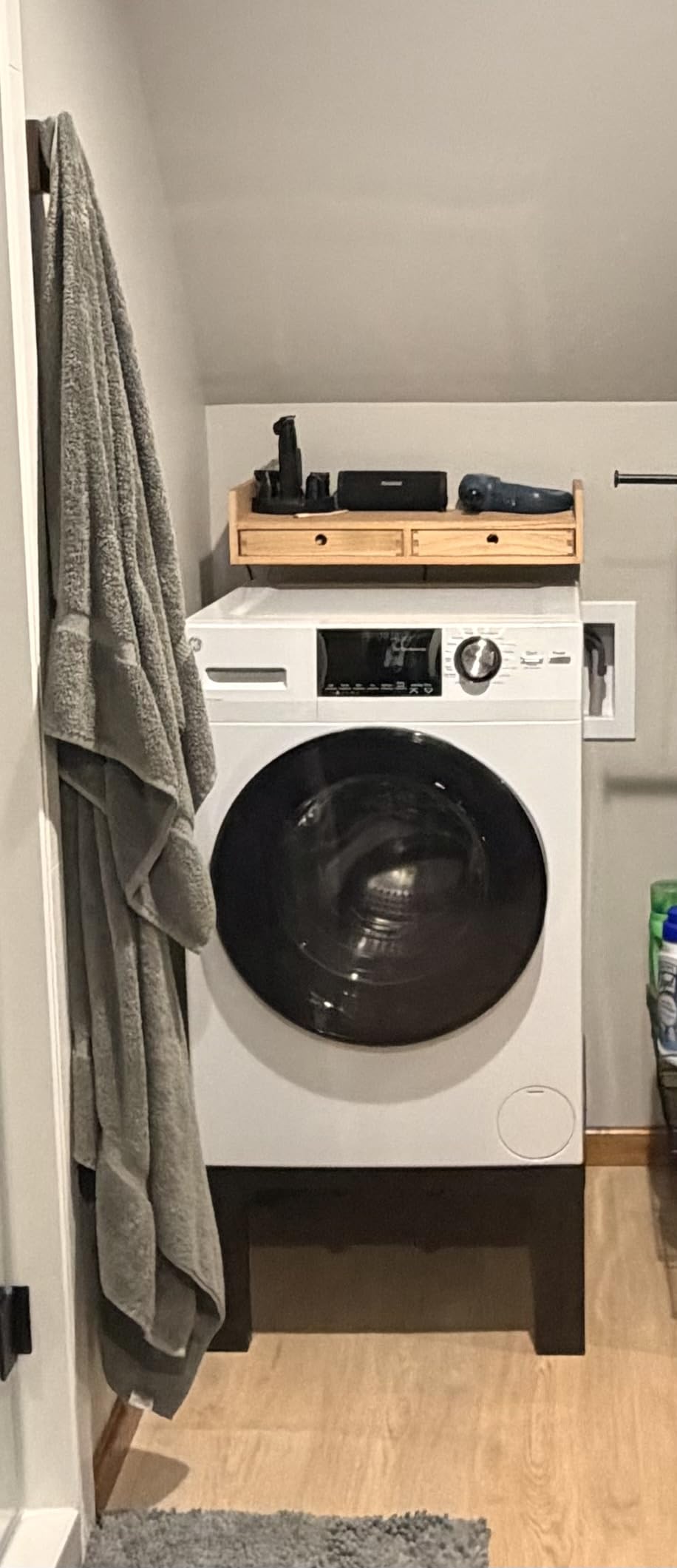 1200LB Heavy-Duty Stainless Steel Laundry Pedestal | Universal Riser for Front Load Washer & Dryer | Anti-Vibration Design, Tool-Free Install(White) customer photo 2