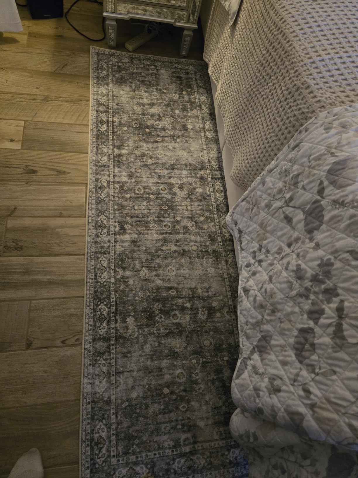 Runners for Hallways Kitchen Runner Rug Non Slip 2'x10' Long Washable Rugs with Rubber Backing Soft Vintage Carpet Runner for Hallways, Kitchen, Laundry, Bedroom, Bathroom (Grey) customer photo 2