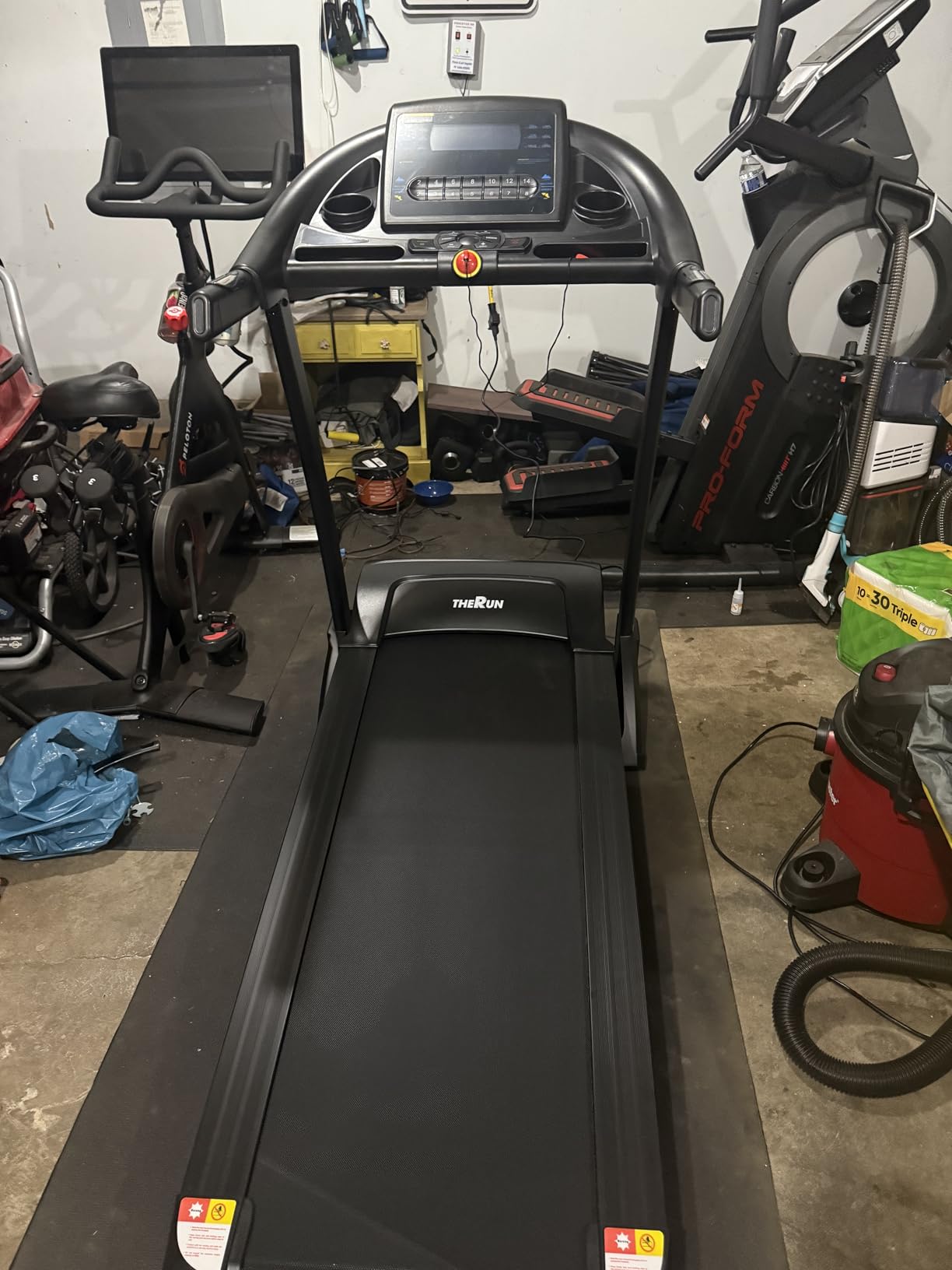 THERUN Treadmill Folding Incline Treadmill 16% Running Treadmill for Home | 16% auto, 400lbs capacity, 4.0HP, with App, heart rate, wide belt, treadmill with cup holder, hydraulic folding customer photo 2