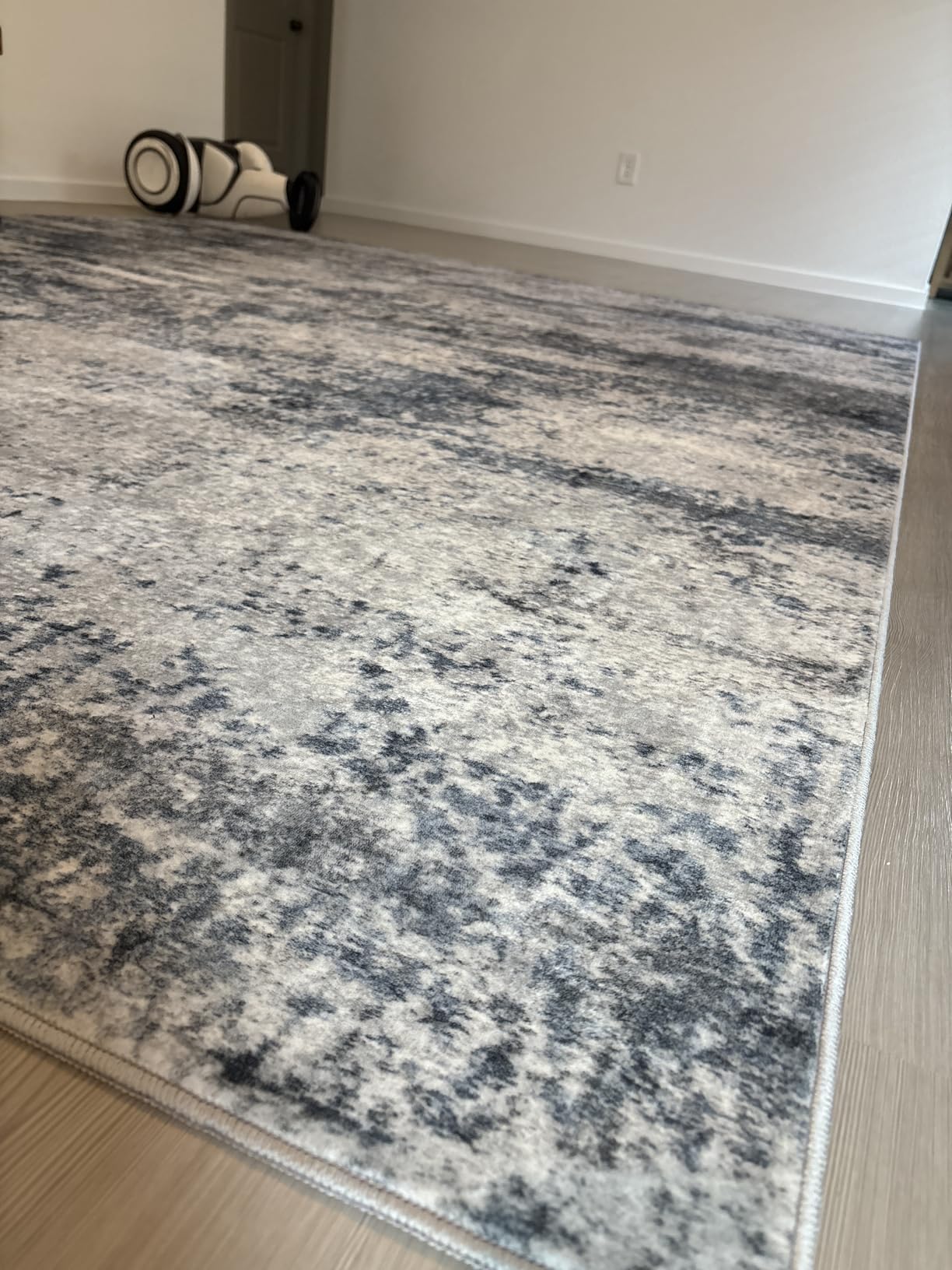 8x10 Area Rugs for Living Room Washable Bedroom Dining Room Blue Grey | Modern Abstract, Non-Slip Backing, Soft, Low-Pile, Foldable, Water Repellent, Pet Proof, Non-Shedding, Indoor customer photo 2