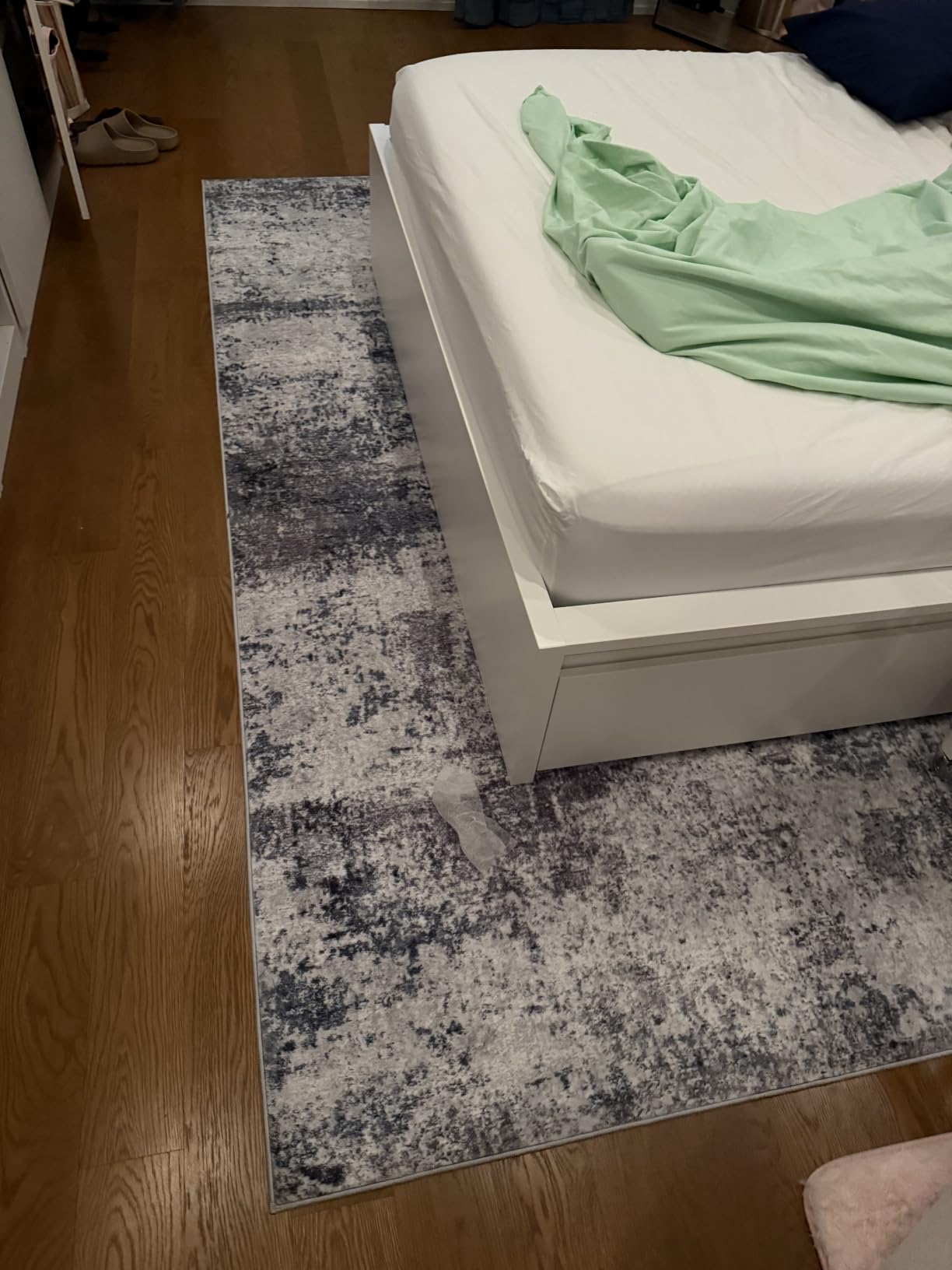 Aelenmu Runner Rugs for Hallways Kitchen 2.6x8 Non Slip Washable Blue Grey | Modern Abstract, Non-Slip Backing, Soft, Low-Pile, Foldable, Water Repellent, Pet Proof, Non-Shedding, Indoor customer photo 1