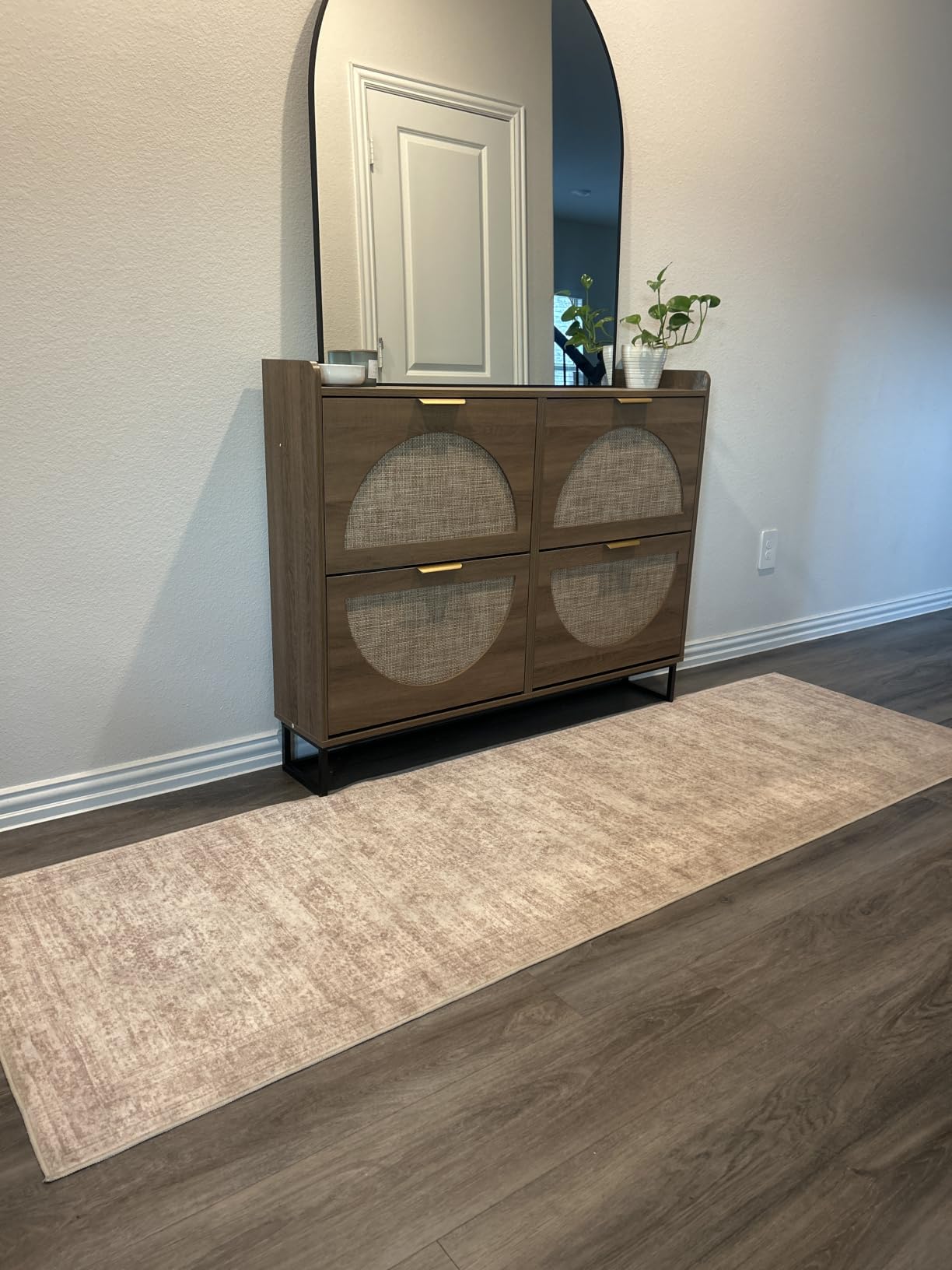 2x10 Runner Rug Non Slip, Washable Hallway Runner Rug, Beige | Long Neutral Rugs for Kitchen, Entryway, Bedroom, Bathroom, Laundry Room, Thin, Soft Runner Rug, Stain Resistant Indoor Carpet customer photo 1
