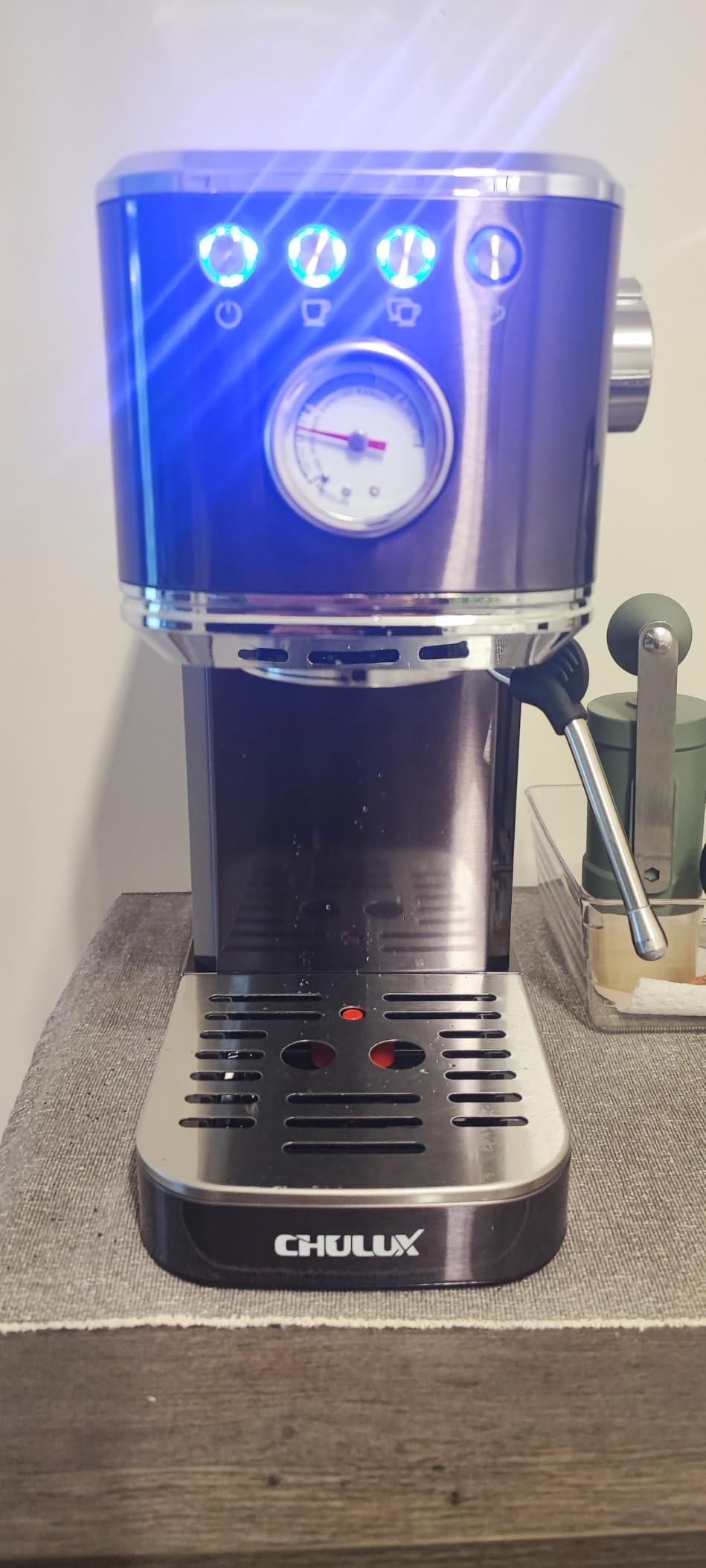CHULUX Slim Espresso Machine with Milk Frother for Home Cappuccino, Creamy customer photo 2