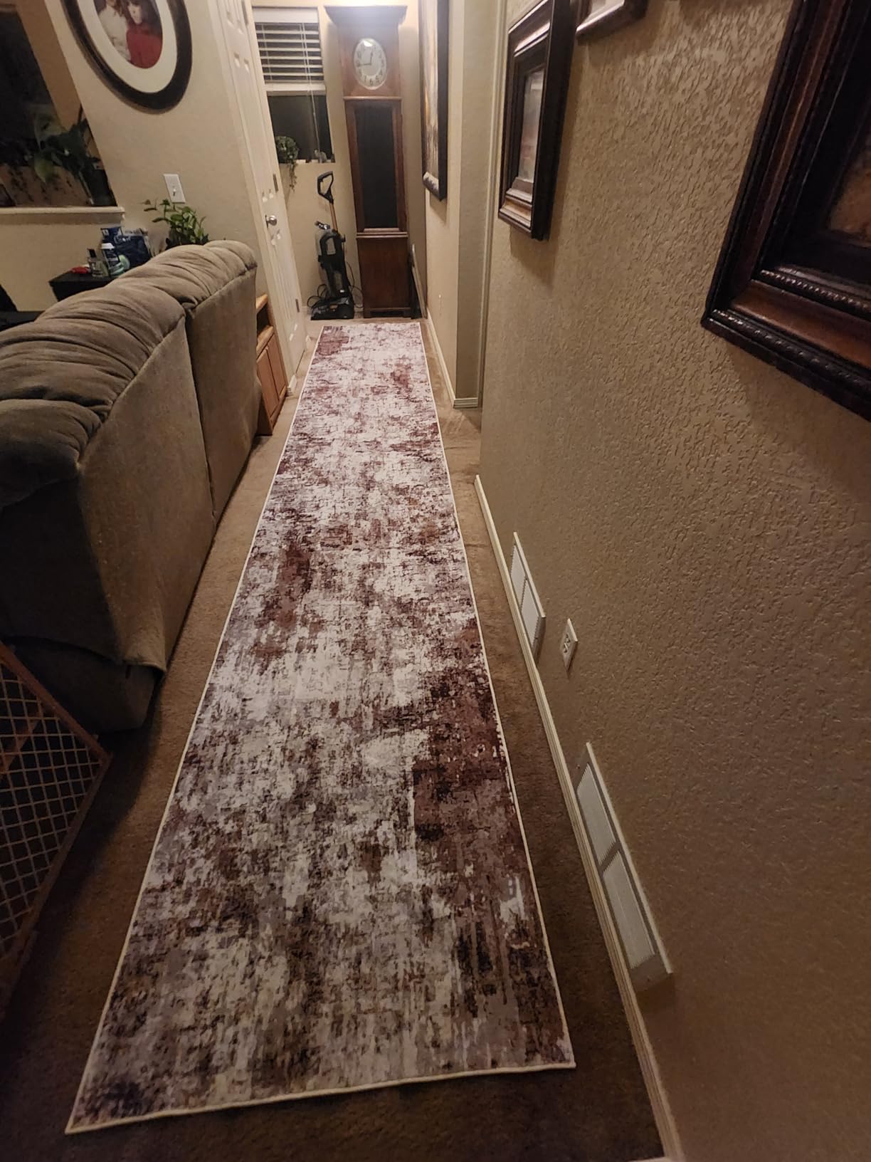 Washable Kitchen Runner Rug for Family: Easy-to-Clean Runners for Hallway Entryway Bedroom - Stain and Water Resistant Rugs with Non-Slip Backing - Soft Low-Pile Carpet 2x6 Beige Grey customer photo 2