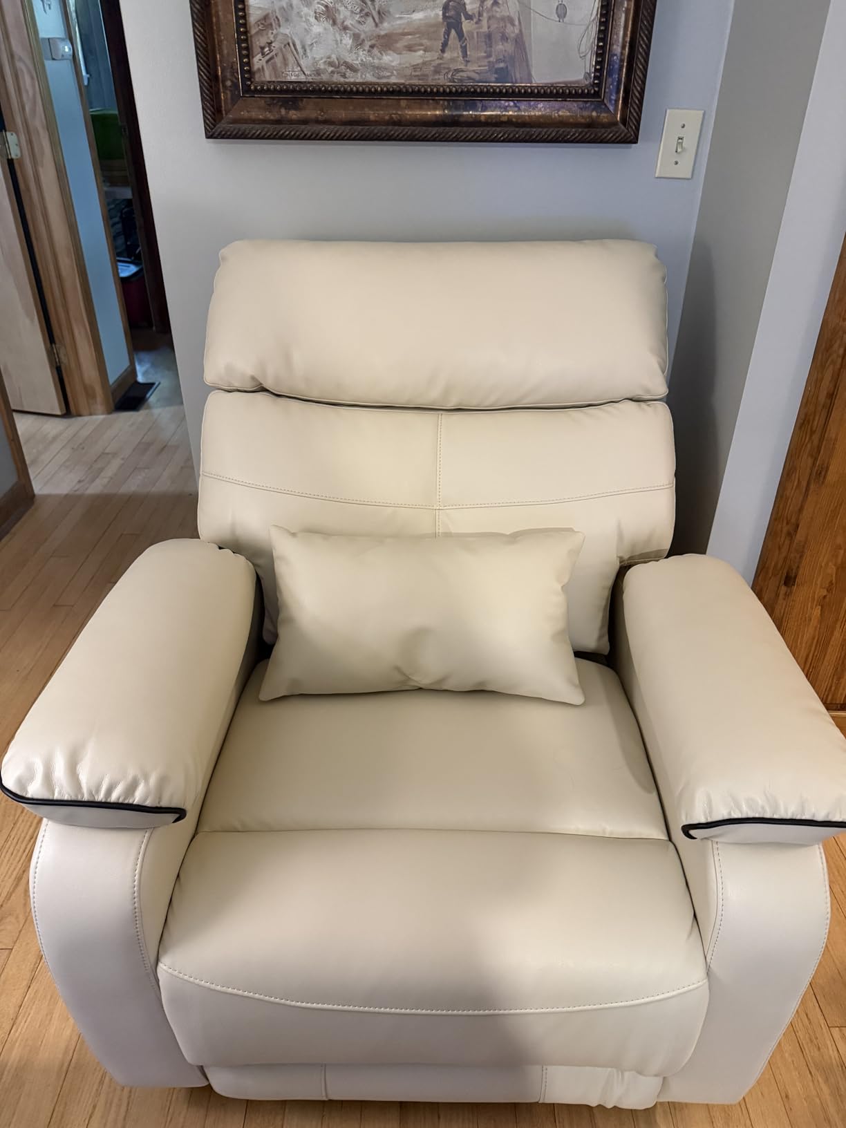 Dual Motor Power Lift Recliner Chair for Adult & Elderly, Leather, Brown | Infinite Position Lay Flat Lift Chair with Heat & Massage, Cup Holder, Lumbar Pillow, Wireless Charger, USB Ports, Leather customer photo 1