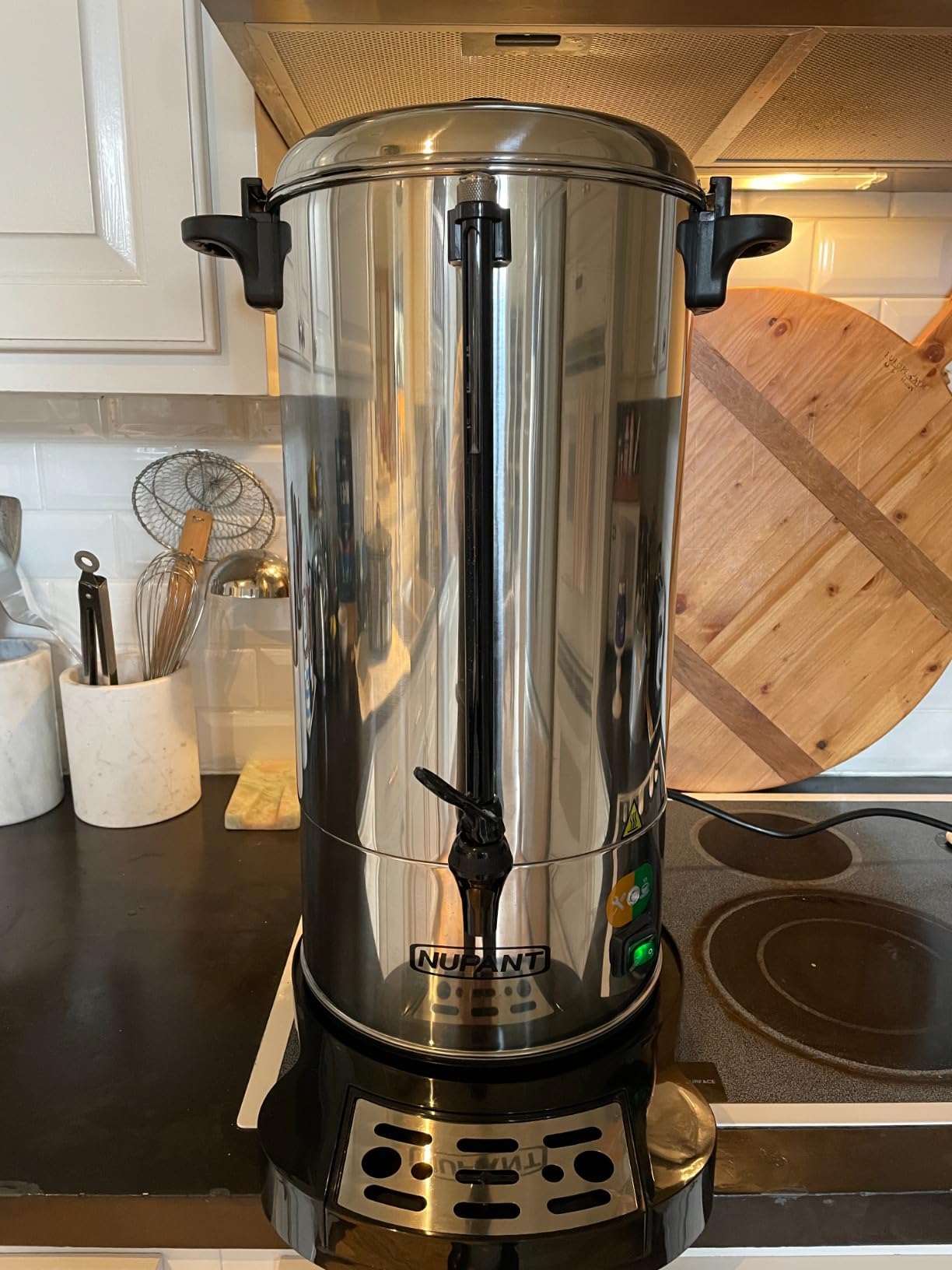 NUPANT Commercial Coffee Urn 100 Cup/15L Coffee Dispenser with Upgraded Percolator, 304 Stainless Steel Hot Water Urn Beverage Dispenser with Keep Warm Mode, Large Coffee Maker for Catering Party customer photo 1