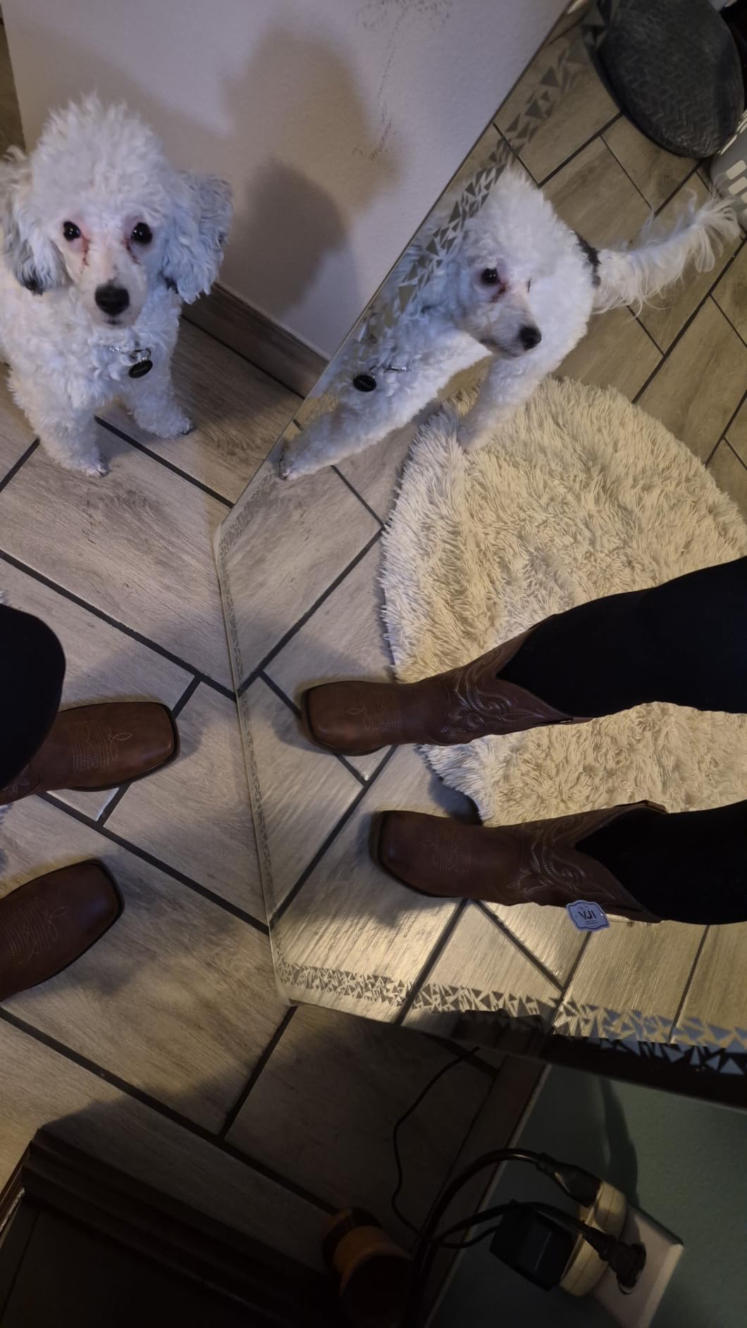 Cowboy Boots For Women Square Toe Cowgirl Wide Mid Calf Western Boots customer photo 2