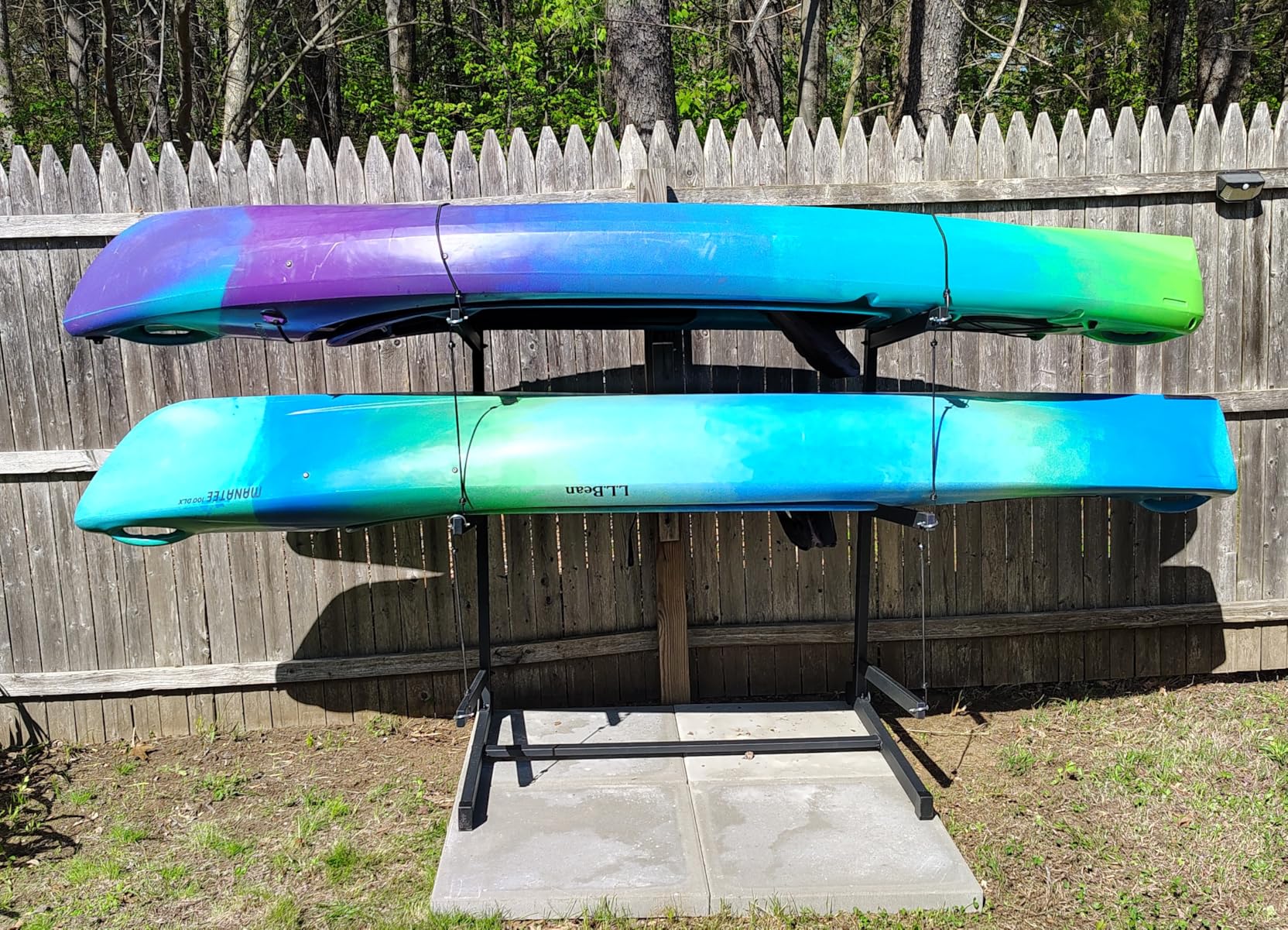 Kayak Storage Rack, 3 Level Kayak Rack for Garage, Freestanding Steel Stand | 100 lbs Per Level, Heavy Duty Steel, Anchor Points, Adjustable for Kayaks, Canoes, Paddleboards customer photo 1