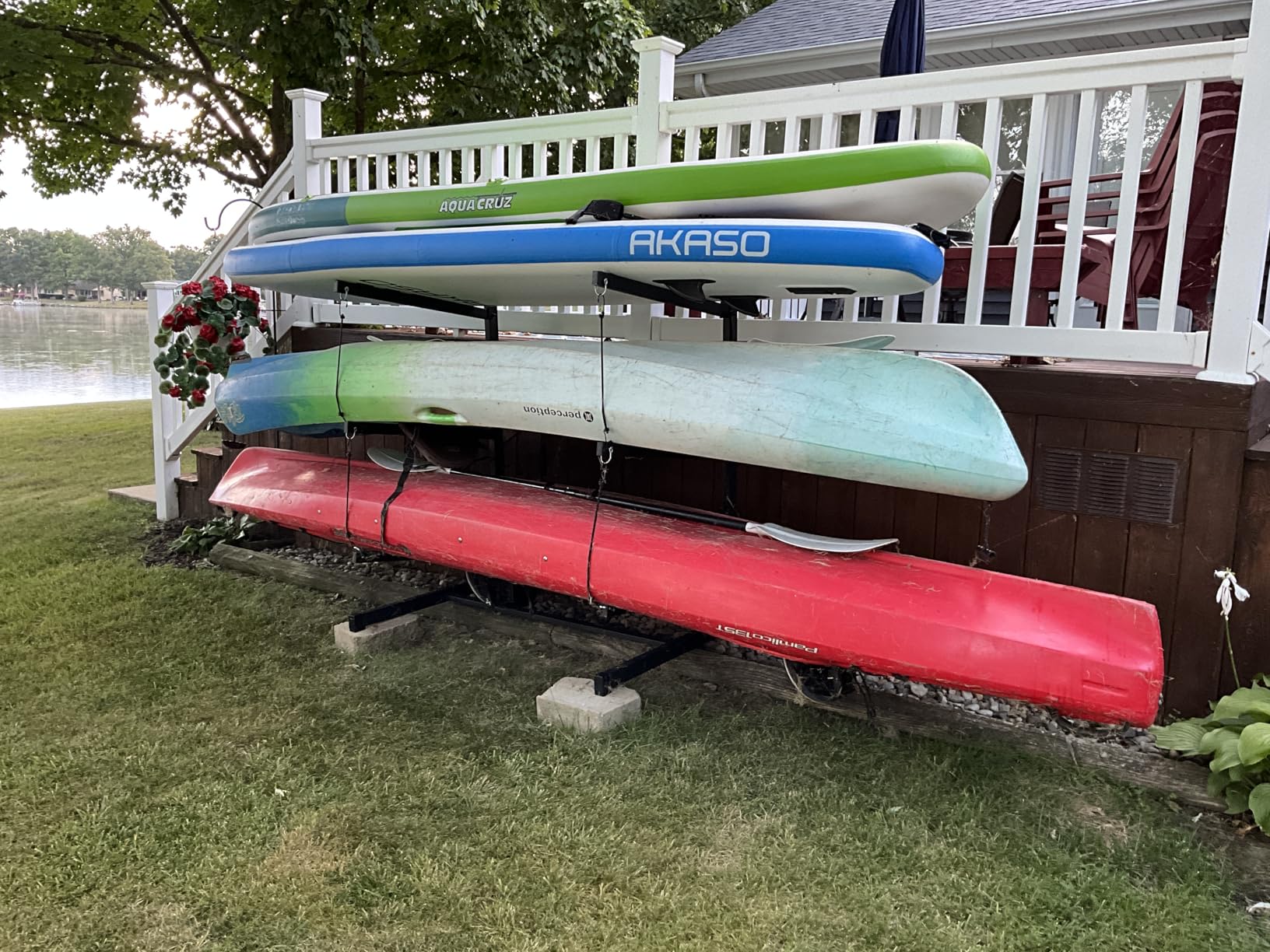 Kayak Storage Rack, 3 Level Kayak Rack for Garage, Freestanding Steel Stand | 100 lbs Per Level, Heavy Duty Steel, Anchor Points, Adjustable for Kayaks, Canoes, Paddleboards customer photo 2