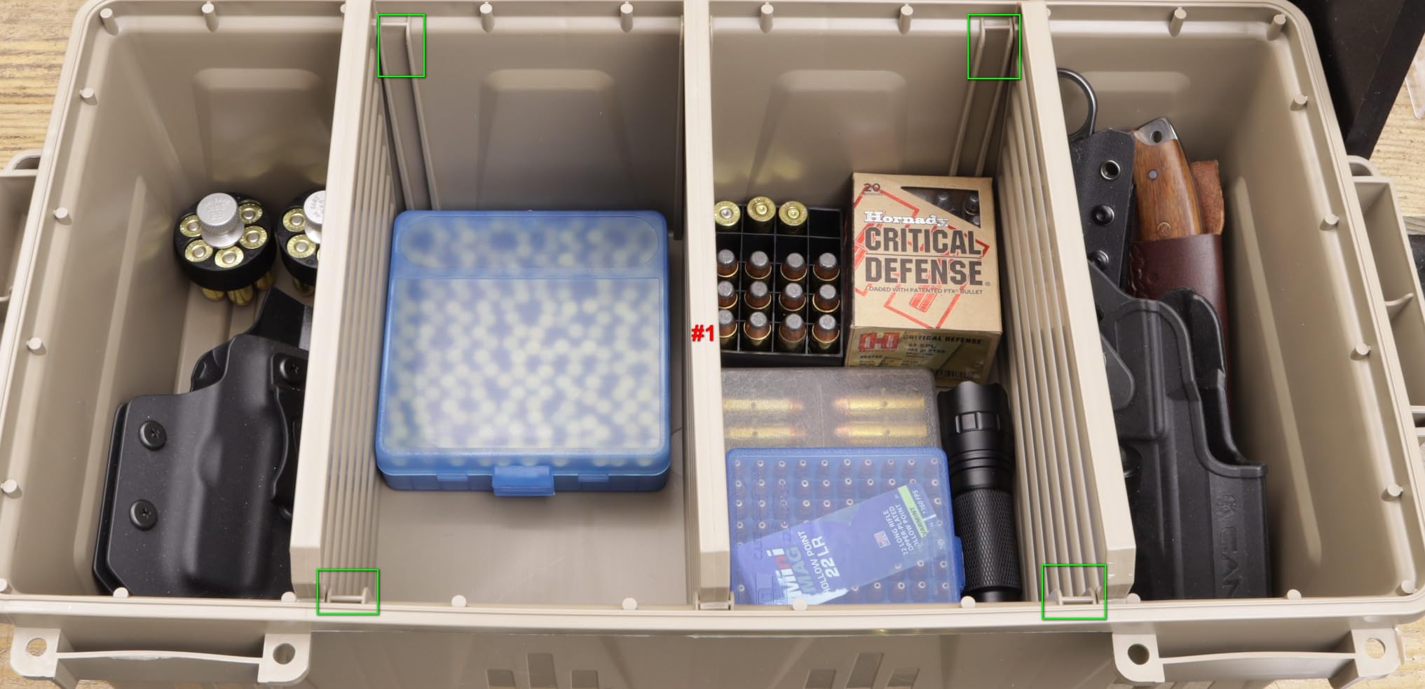 MTM ACDC50, Divided Ammo Crate Utility Box, Water Resistant, Ammo Storage Box, Lockable Storage Keeping Ammo Safe, Survival or Hunting Gear, Made in USA, Dark Earth customer photo 1