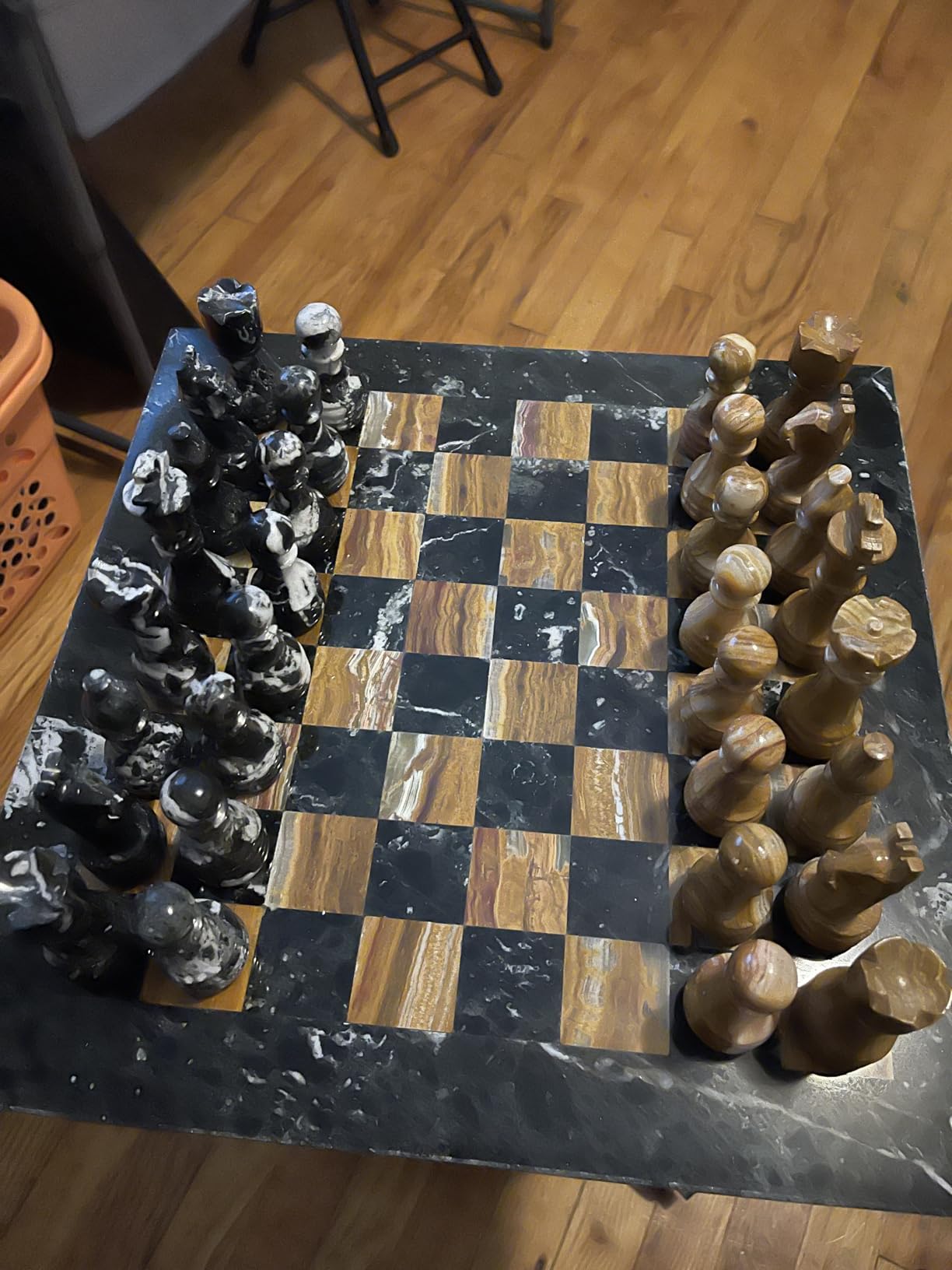 Marble Chess Set Black & White 15