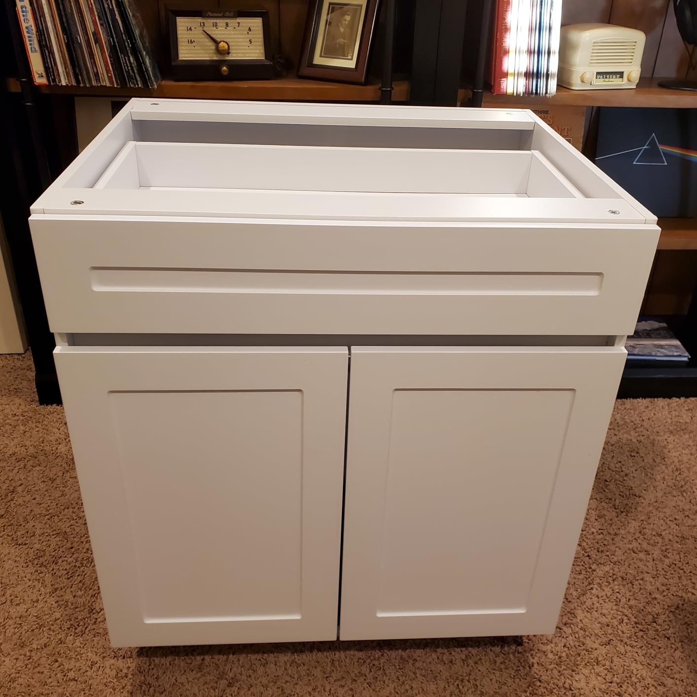 VEVOR White Shaker Base Cabinet with Drawer, 30-Inch Unassembled Drawer Base Cabinet, 30