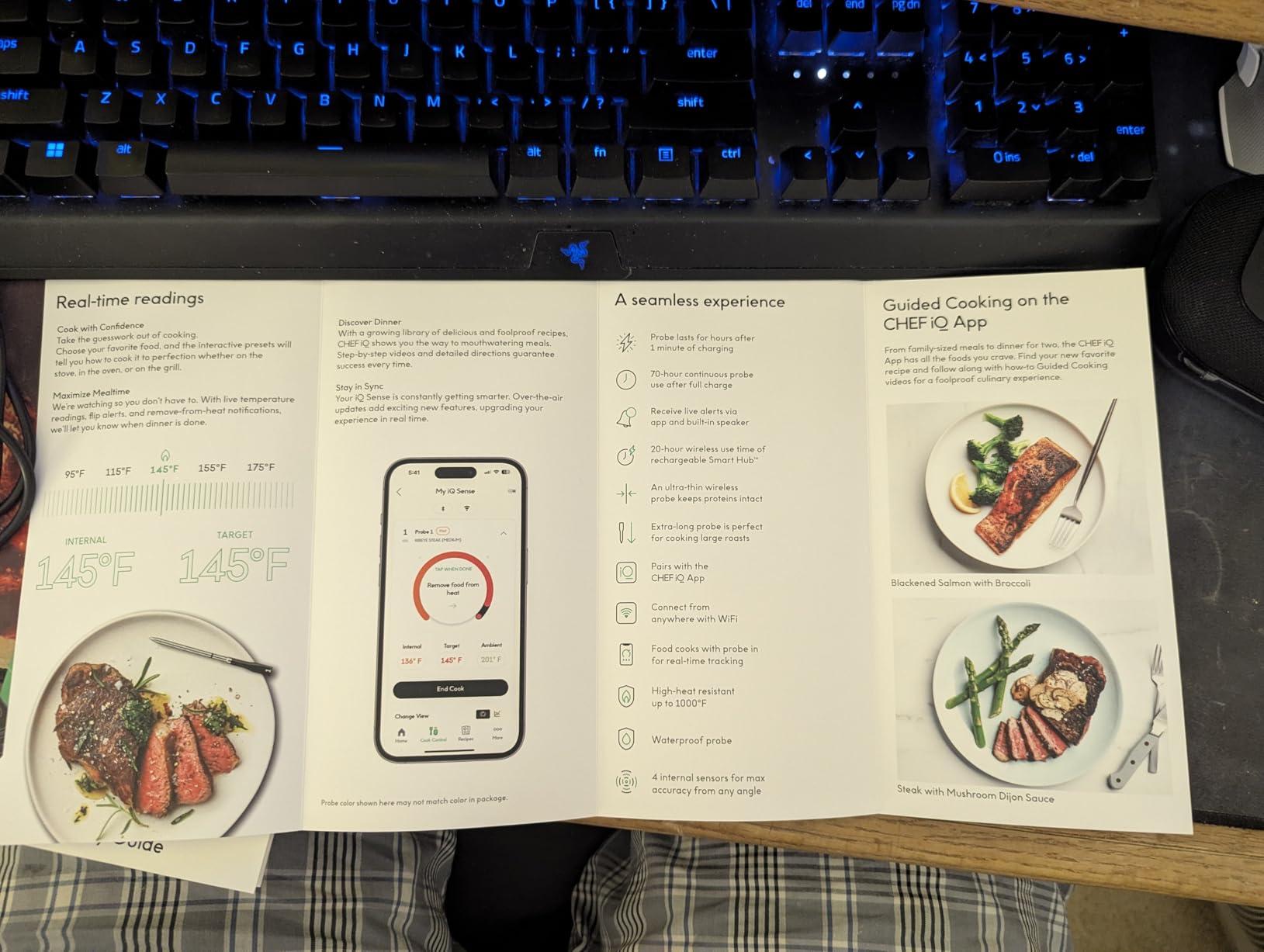 CHEF iQ Sense | Smart Wireless Meat Thermometer | Ultra-Thin Probe | WiFi Unlimited Range | 1000°F Heat Safe | 5 Sensors | BBQ, Grill, Oven, Smoker, Air Fryer | Gen3 customer photo 2