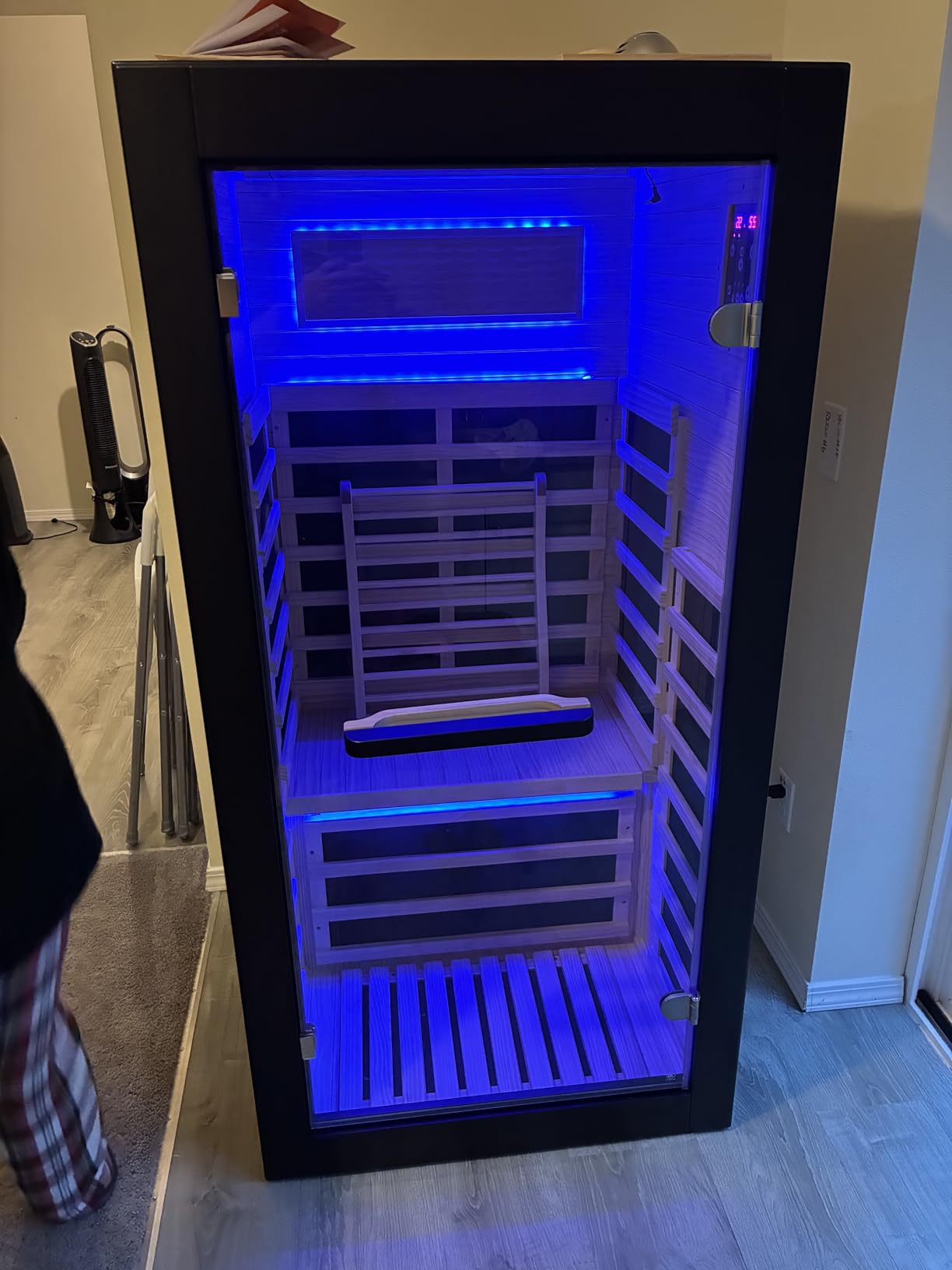 OUTEXER 2 Person Infrared Sauna Room Far Infrared 120V Canadian Hemlock | Indoor 2100W Low-EMF Dry Saunas with Oxygen Bar 7 Color Therapy customer photo 1