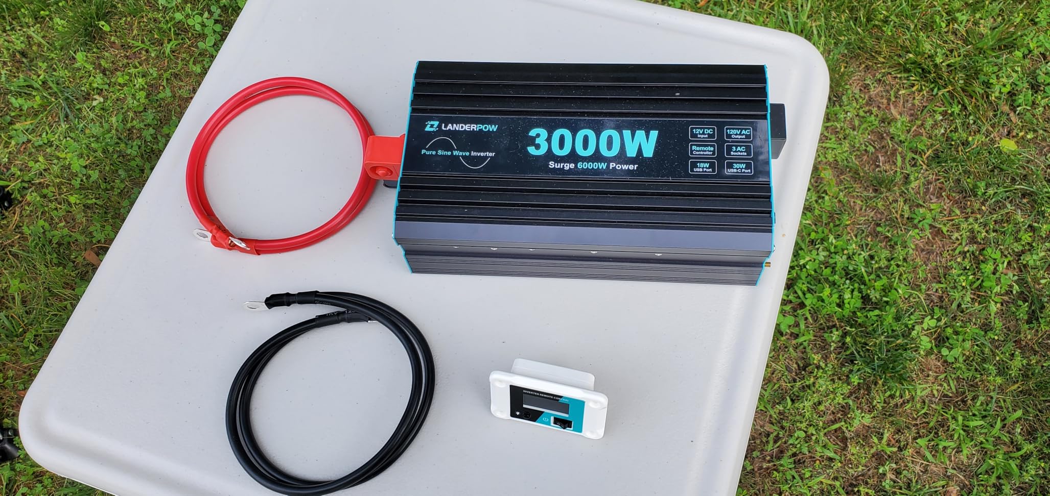 3000 Watt Pure Sine Wave Inverter 12V DC to 120V AC for RV, Truck, Solar, Home, Off-Grid, Power Inverter with 3 AC Outlet, 30W USB-C, 5V 3.1A USB, Hardwire Port, Remote Control, Surge 6000W customer photo 2