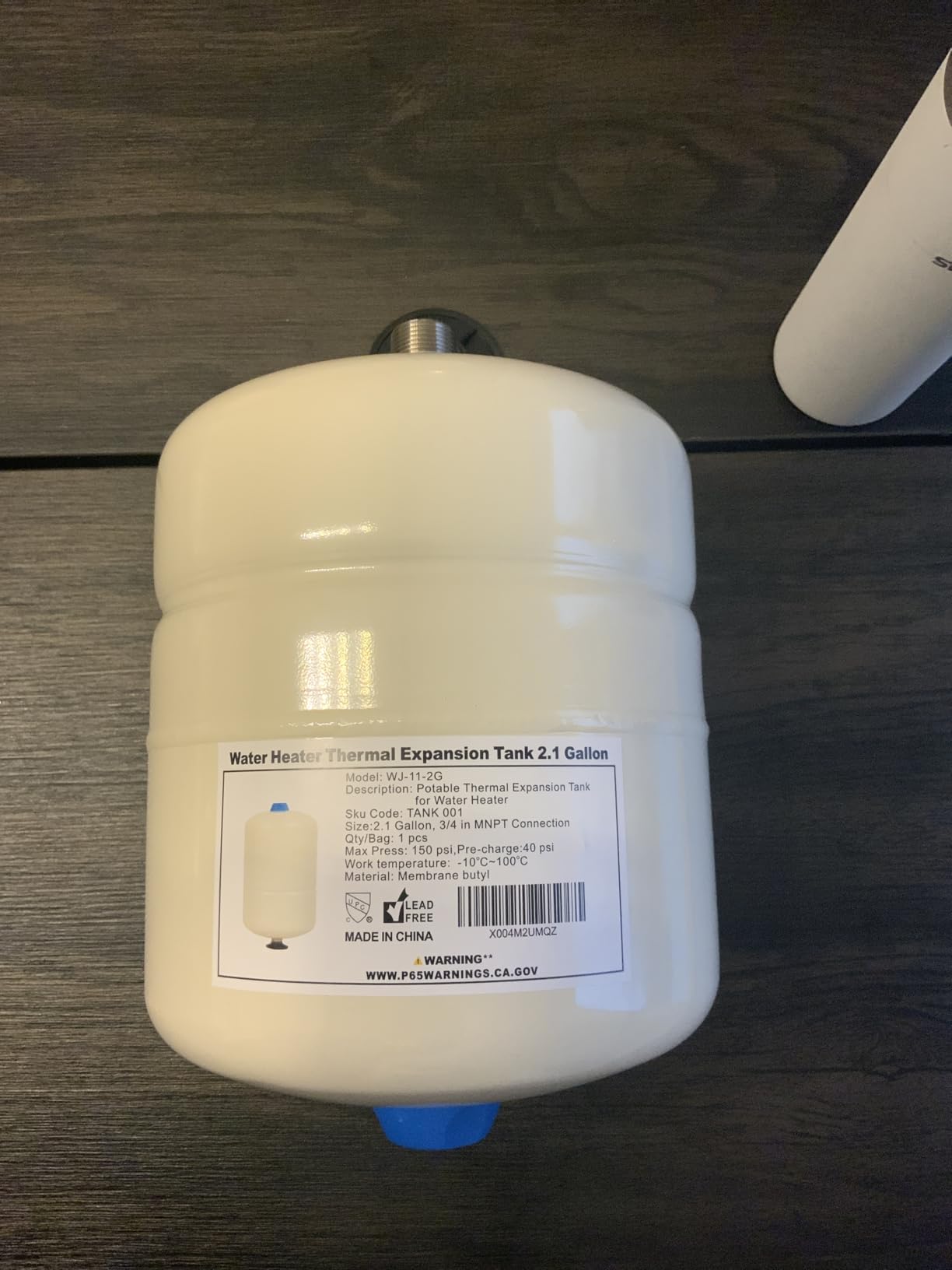1PC EFIELD Water Heater Expansion Tank, 2.1 Gallon, 3/4 in MNPT Connection | Thermal Pressure Protection, Safe for Potable Water customer photo 1