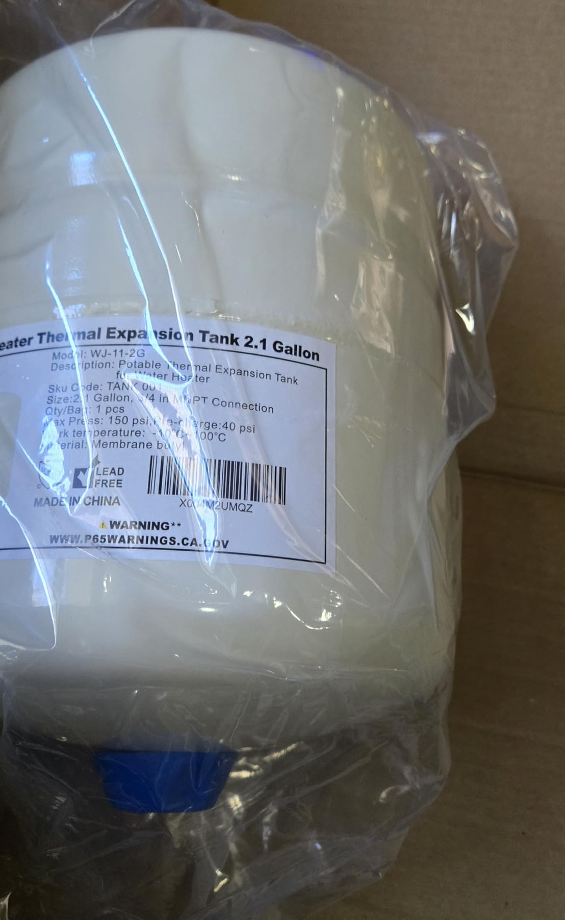 1PC EFIELD Water Heater Expansion Tank, 2.1 Gallon, 3/4 in MNPT Connection | Thermal Pressure Protection, Safe for Potable Water customer photo 2