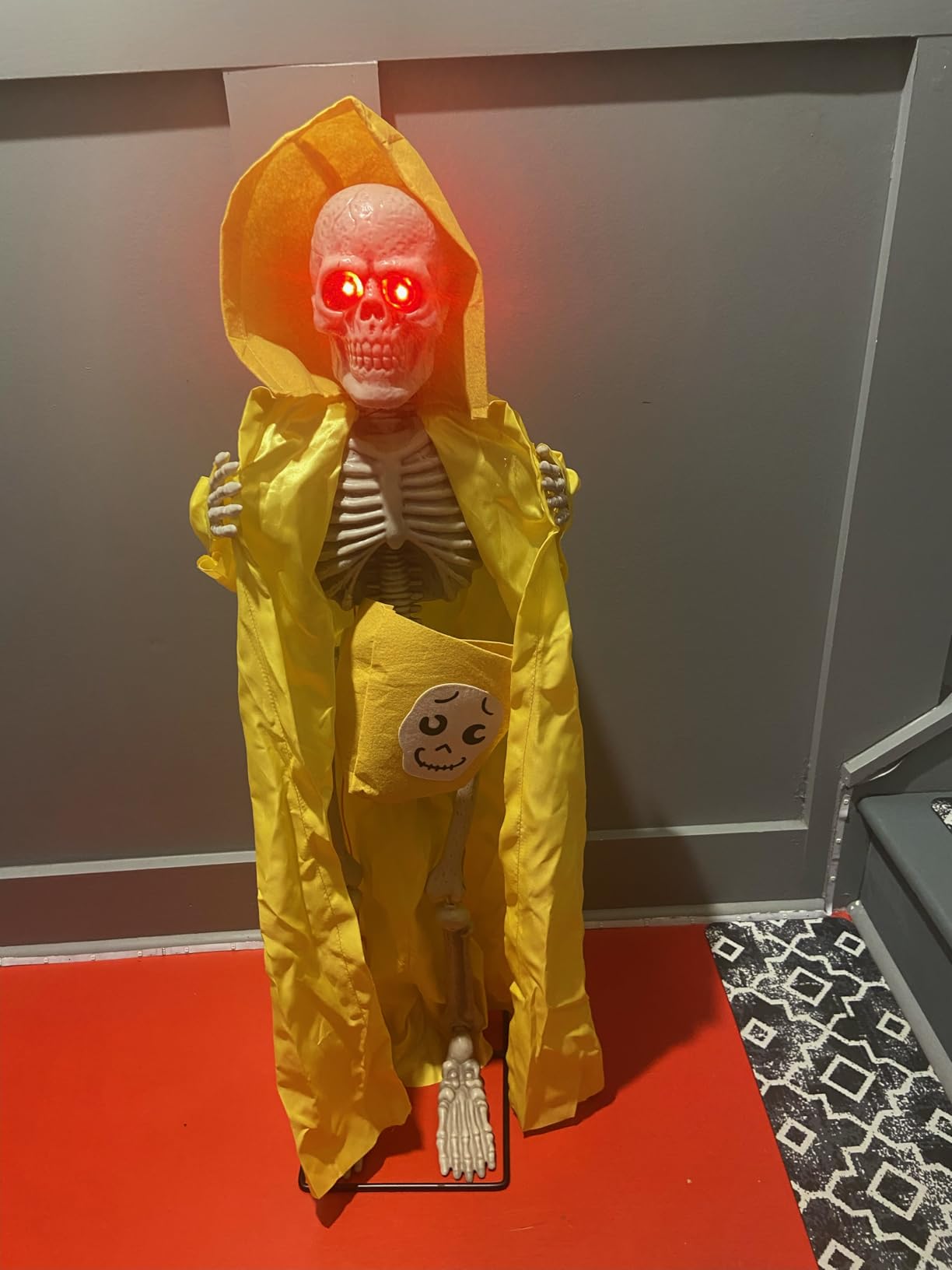 Halloween Animatronic Tombstone with Moving Skeleton - Sensor Activated Animated Scary Prop with Creepy Sound & Light-Up Eyes customer photo 2