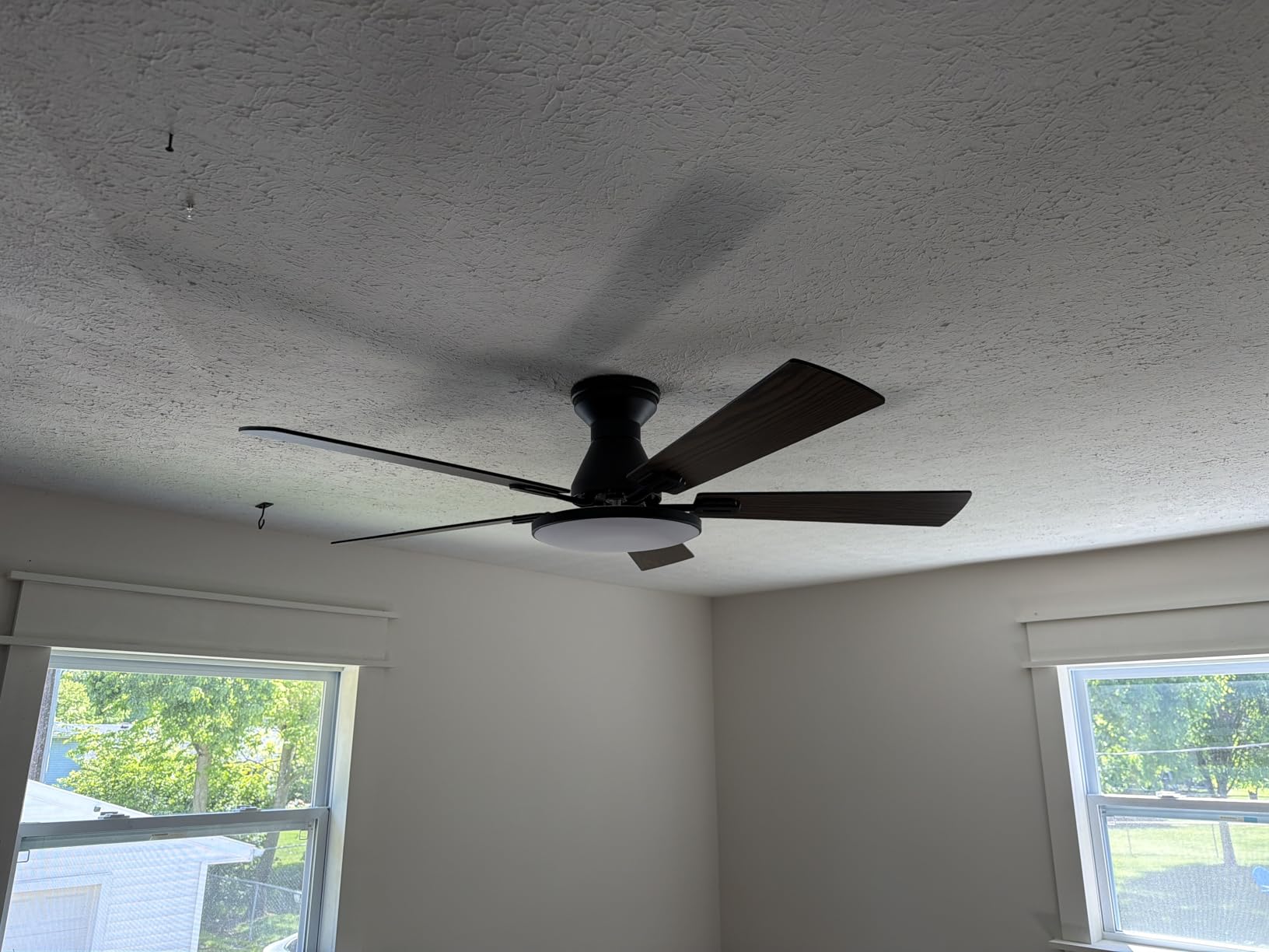 Passky 52 Inch Black Low Profile Ceiling Fans with Lights and Remote | Flush mount, 3-color dimmable light, quiet reversible DC motor, easy install, memory, APP, bedroom, covered outdoor areas customer photo 1