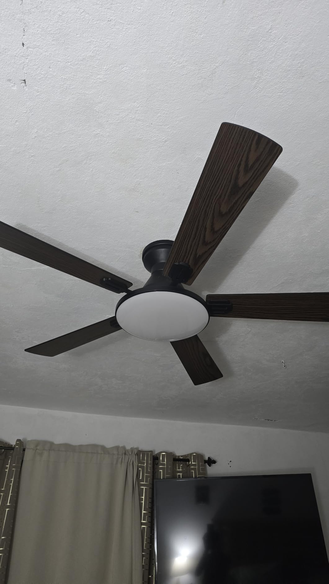 Passky 52 Inch Black Low Profile Ceiling Fans with Lights and Remote | Flush mount, 3-color dimmable light, quiet reversible DC motor, easy install, memory, APP, bedroom, covered outdoor areas customer photo 2