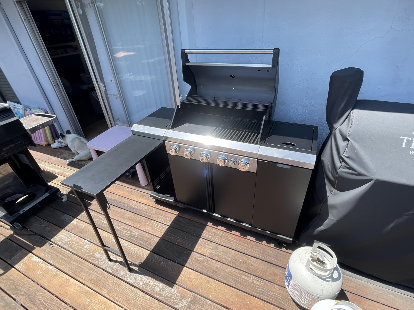 Brand-Man Propane Gas Grill Island Outdoor Kitchen & Storage Cabinets, 52000 BTUs Stainless Steel Burner Patio Cooking BBQ Grill with Side Burner - Natural Gas Convertible, Black (5 Burner) customer photo 1