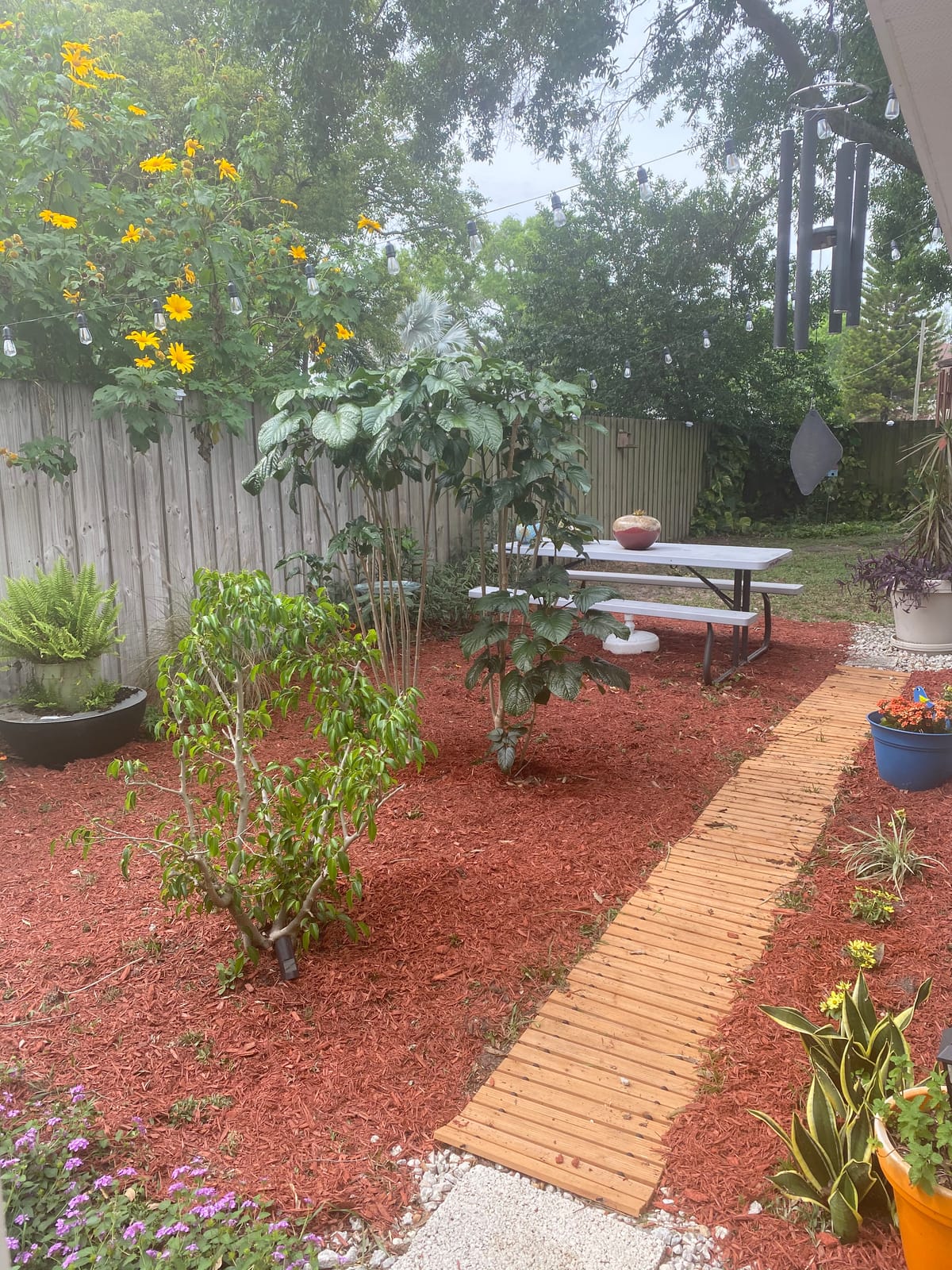 Plow & Hearth 6' Curved Outdoor Wooden Pathway | 17
