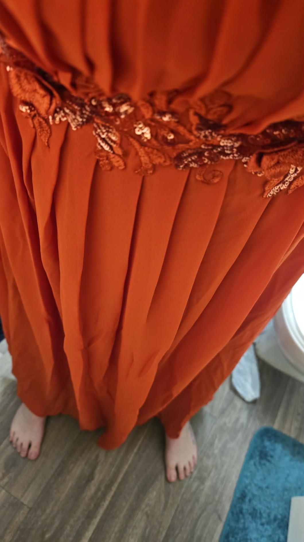 Ever-Pretty Women's Classic Round Neck Pleated Short Sleeves Chiffon Appliques Floor Length A Line Formal Evening Dresses customer photo 1