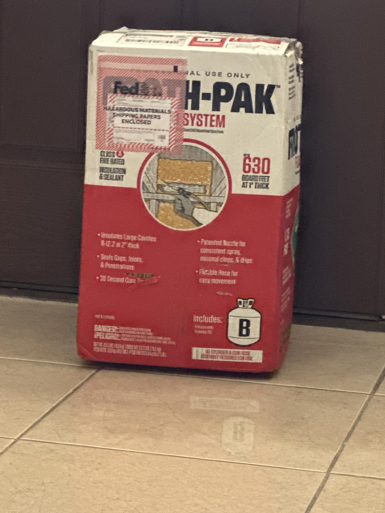 Froth Pak 630 Spray Foam Insulation Kit, 15 ft Hose, Closed Cell | 2 Part Foam Sealant, Yields Up to 630 Board Ft, Air Sealing & Insulating, Class A Fire Rated, Fast Cure, R-6.2 Per Inch customer photo 2