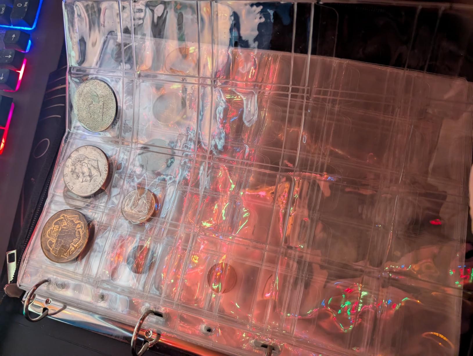 Coin Collection Book Album Holder for Collectors, 400 Pockets Fireproof Coin Collection Book & 36 Paper Money Organizer Binder for Coin Currency Collection Supplies,Bill,Pennies,Badges,Tokens customer photo 2