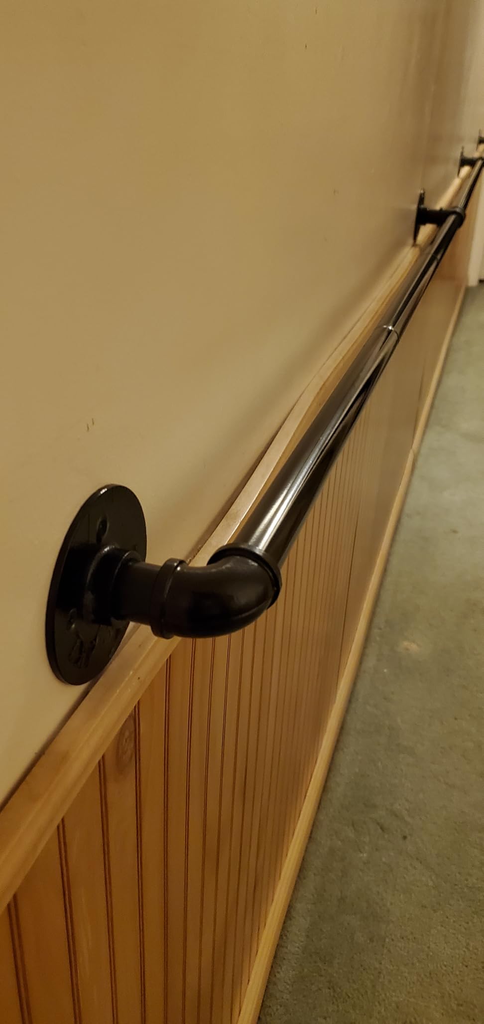 Stair Railing Indoor Hand Rails for Outdoor Steps, Pipe Metal Handrail, 3ft | Industrial Iron Handle Support for Wall Mount Staircase Porch, Vintage Farmhouse Style customer photo 2