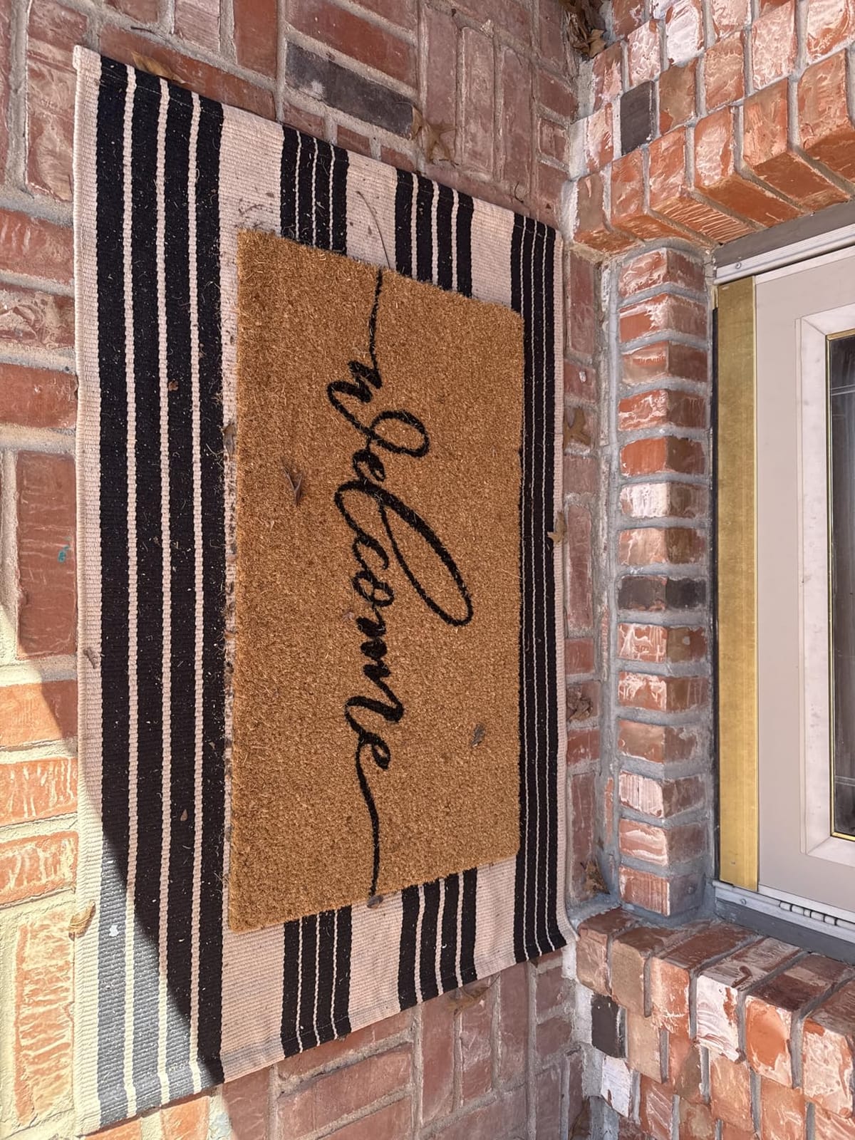 Welcome Front Door Mats Combo Set, 100% Coco Coir Doormat + 28