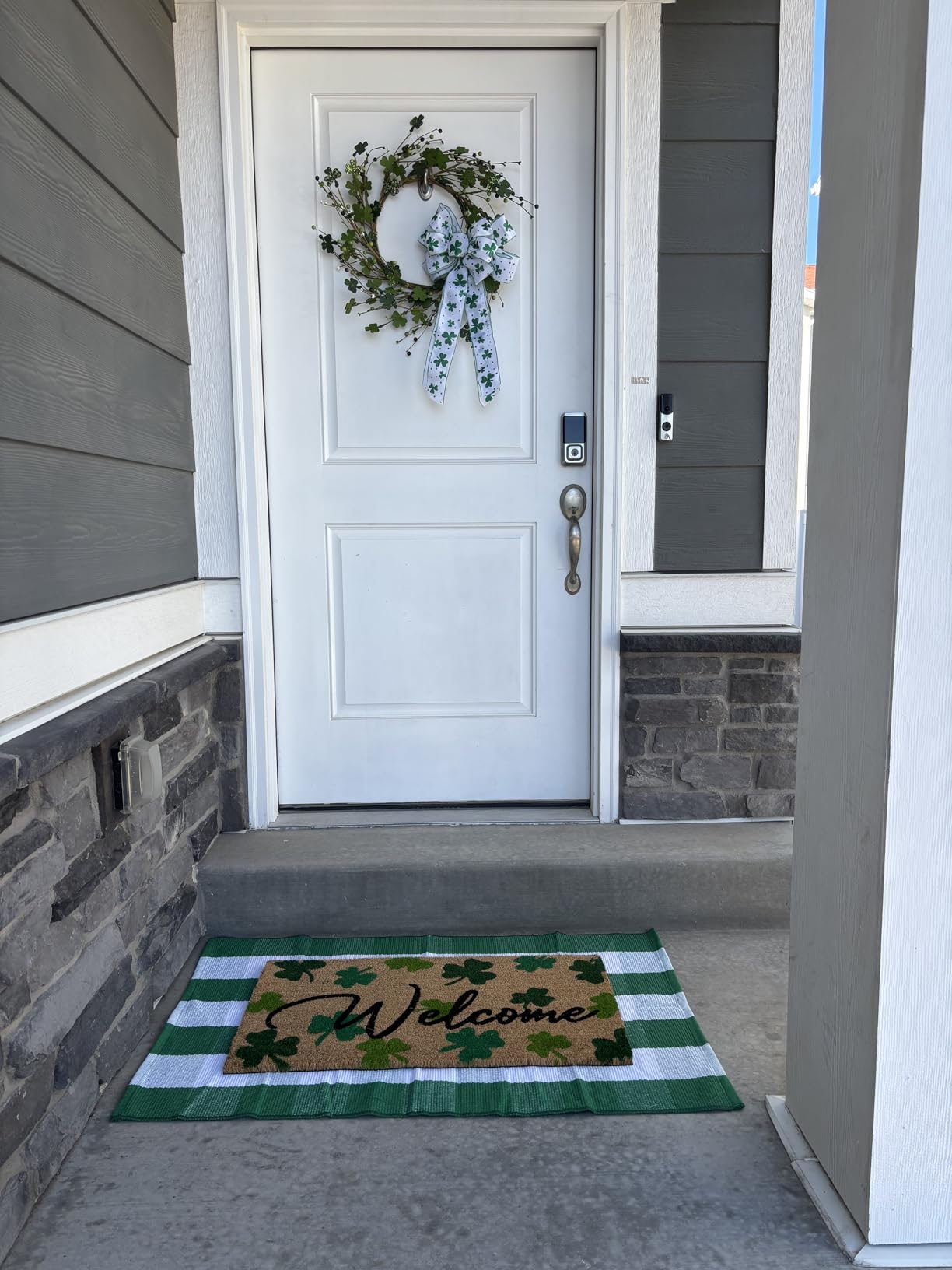 Welcome Front Door Mats Combo Set, 100% Coco Coir Doormat + 28