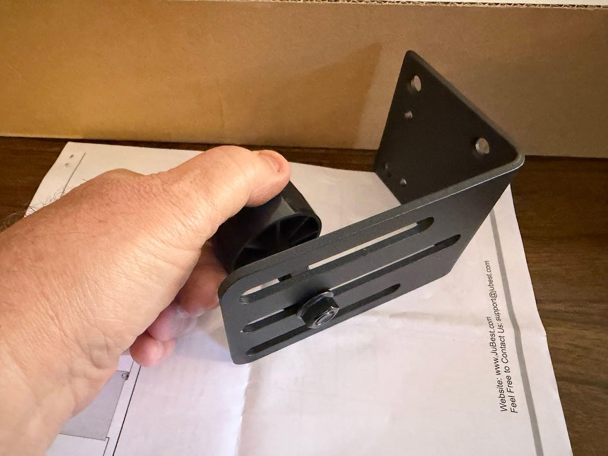 8FT Heavy Duty Exterior Barn Door Hardware Kit, BarnBase Box Rail Door Hardware kit, Outdoor Hardware Kit for 1 Door (Door not Include), 450 lbs Capacity, Black customer photo 1