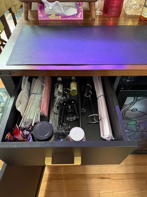GDLF Coffee Bar with Mini Fridge Space, Mini Fridge Cabinet Stand, Liquor Wine Cabinet for Dorm, Kitchen or Office, 39.4
