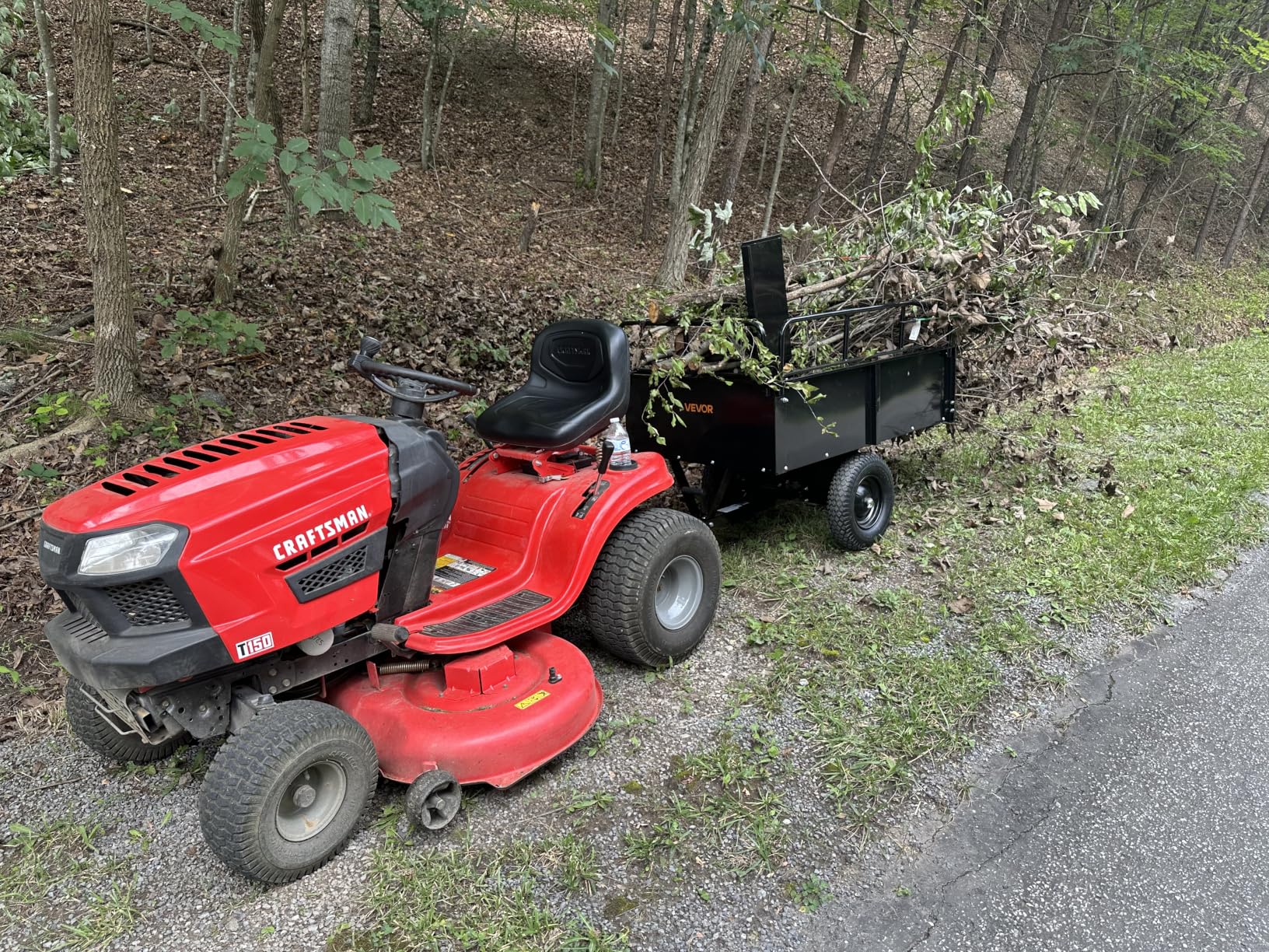 VEVOR 22 Cu.Ft 1600Lbs Steel ATV UTV Trailer Tow Behind Dump Cart with Removable Rear Panel customer photo 1