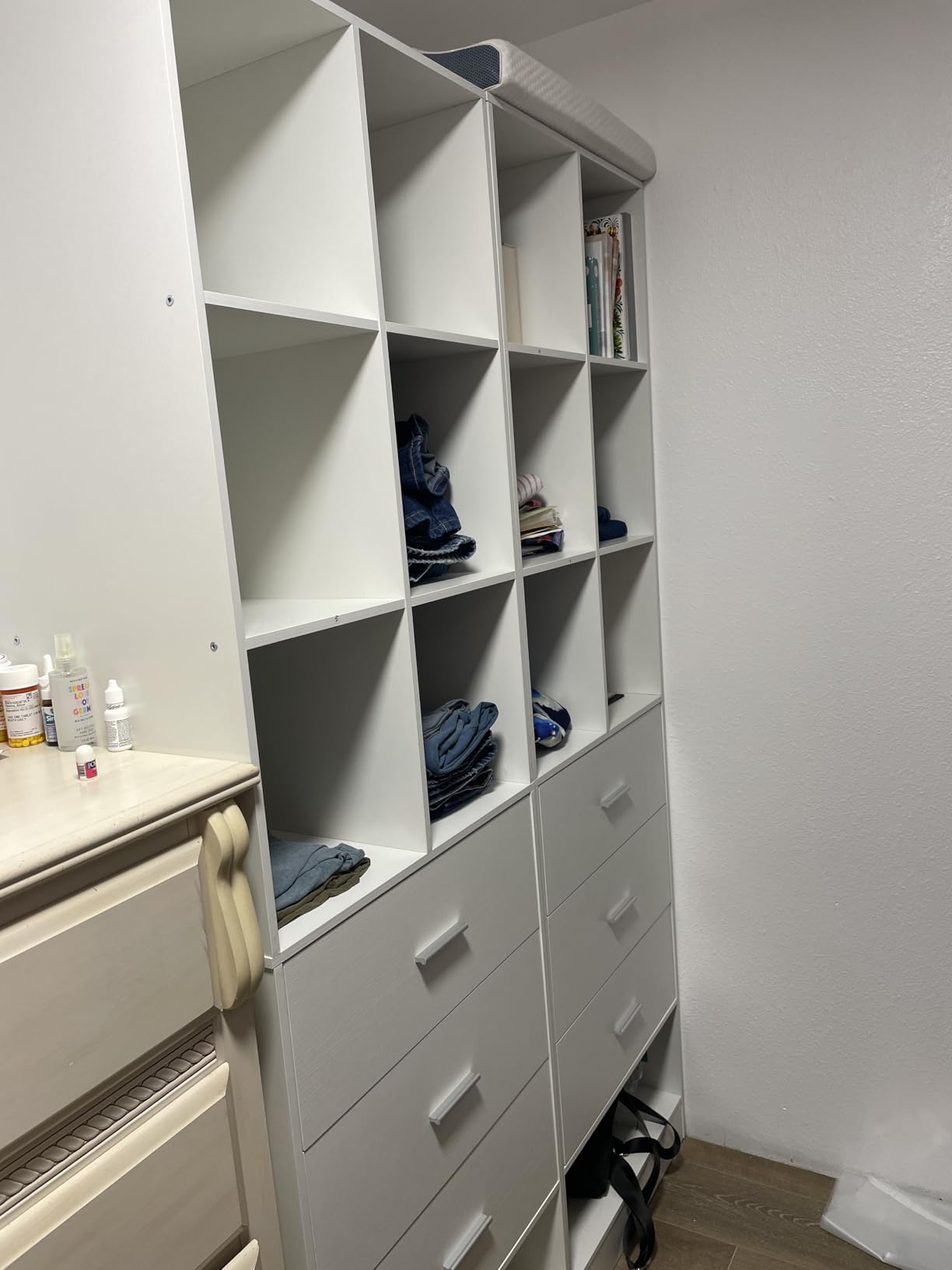 Closet System Organizer with 3 Drawers and Partition Storage, Freestanding Wardrobe Organizer Modular with Shoe Shelf, Expandable for Walk-in or Reach-in Closets, White customer photo 2