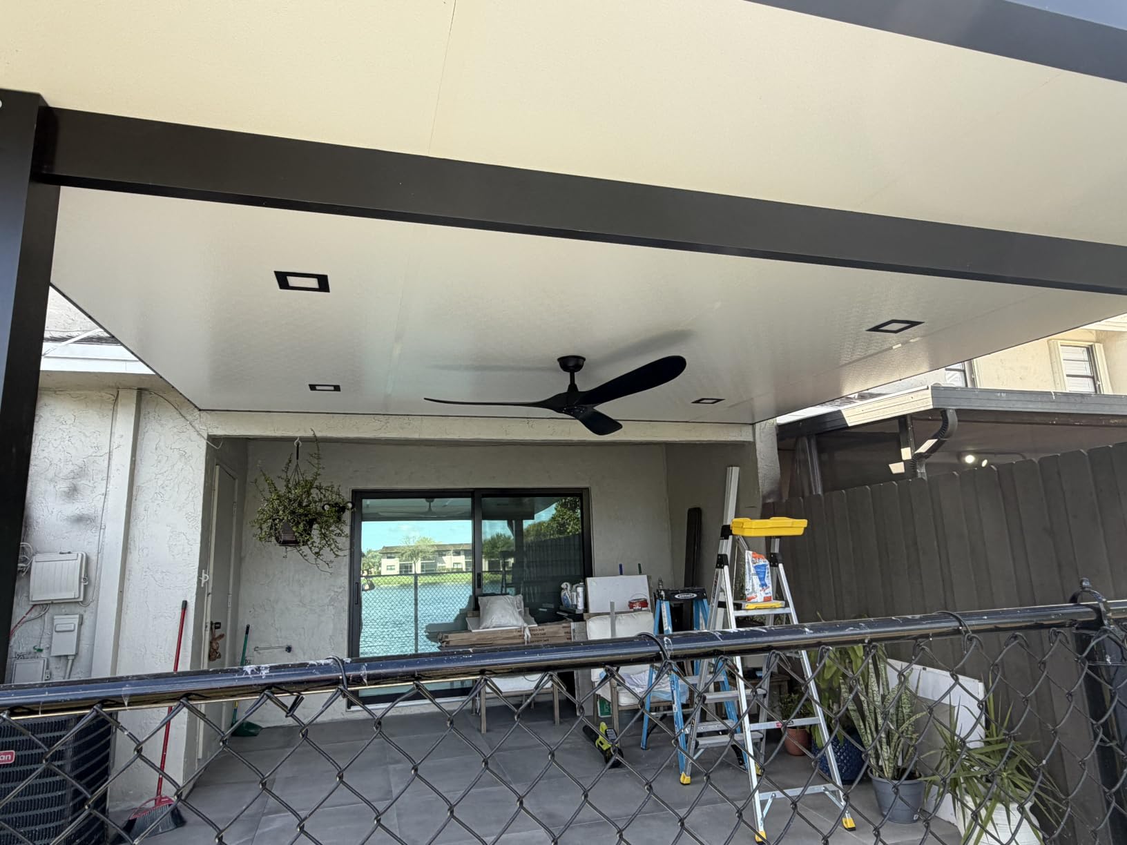 Ceiling Fans No Light, 84 Inch Extra Large Ceiling Fan with Remote, 3 Wood Blades DC Motor, High CFM,Propeller Outdoor Ceiling Fan for Patios Bedroom,Deep Walnut customer photo 1