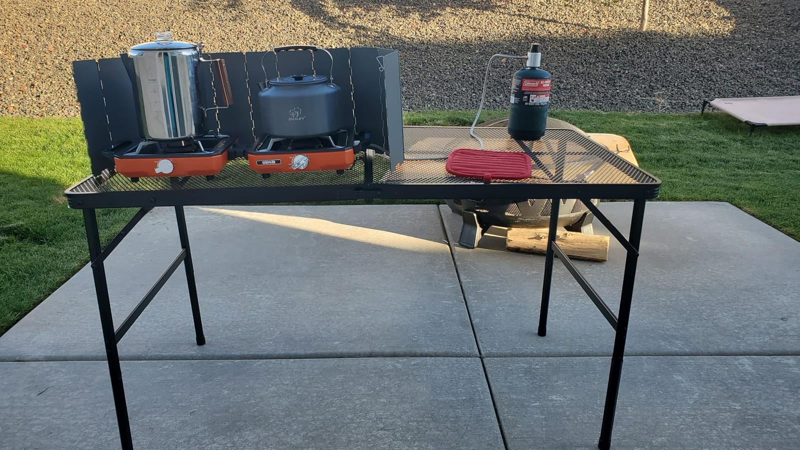 ODSD 2 Burner Camping Stove with Windshield, 20,000 BTU Propane Camp Stove, Portable Folding Gas Stove with Frying Pan, Coffee Stand & Carry Bag customer photo 1