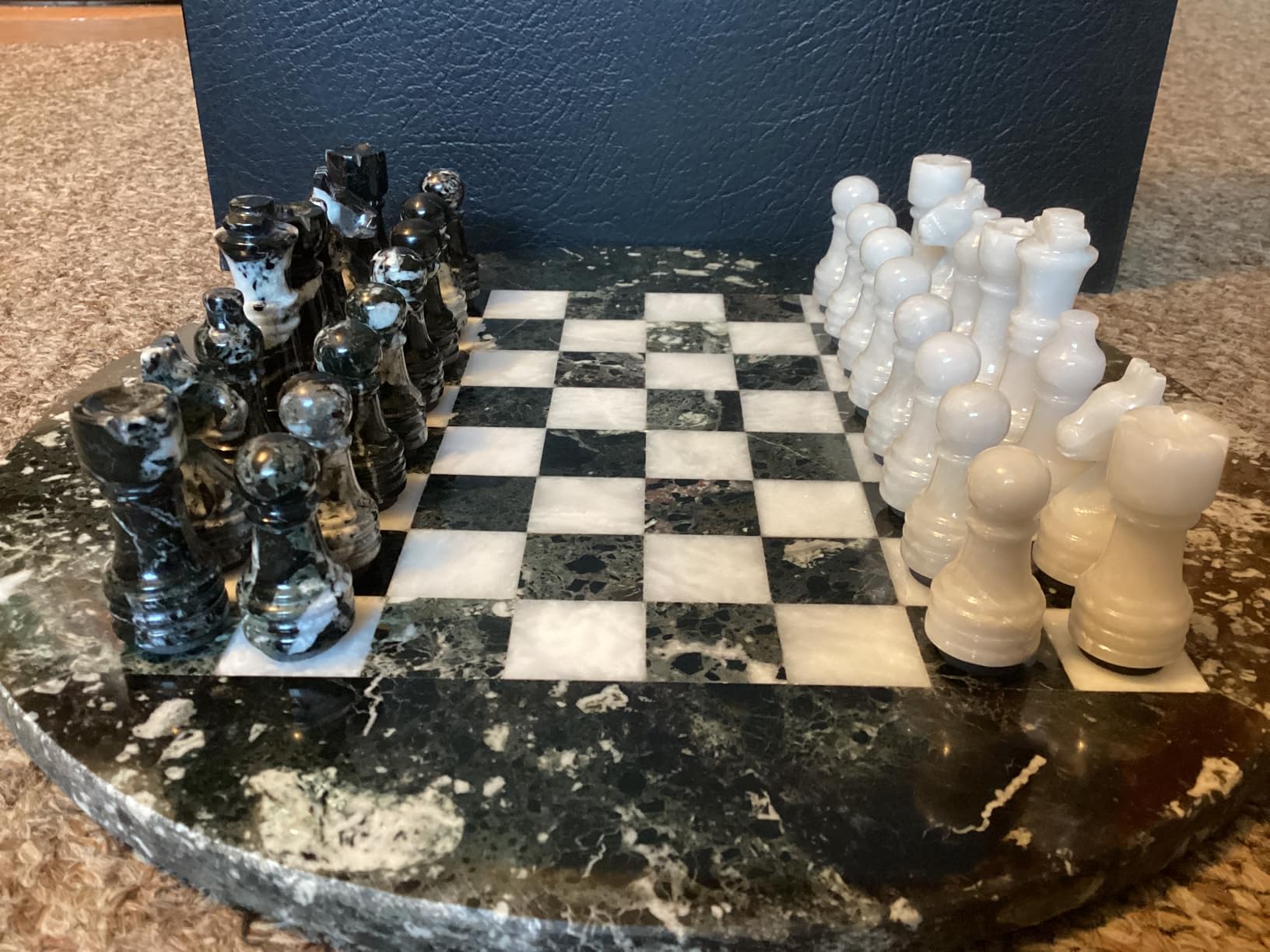 Marble Chess Set for Adults, 12 Inch Handmade Black & Coral Stone Chess Board Game with Complementary Storage Box with Extra Queens, Home Decor Chess Pieces, Premium Chessboard Gift for Players customer photo 2