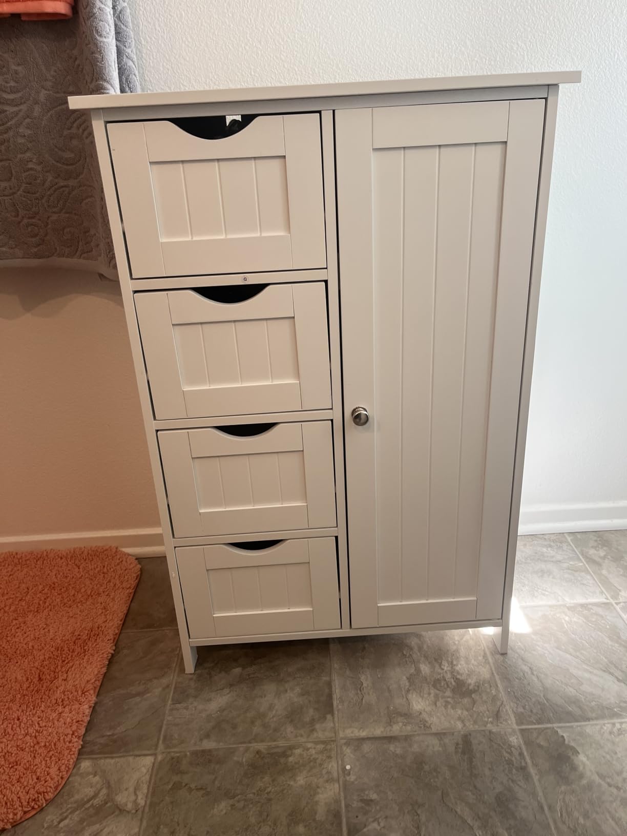 VASAGLE Floor Storage Cabinet, Farmhouse, 4 Drawers and 1 Door, 32.3