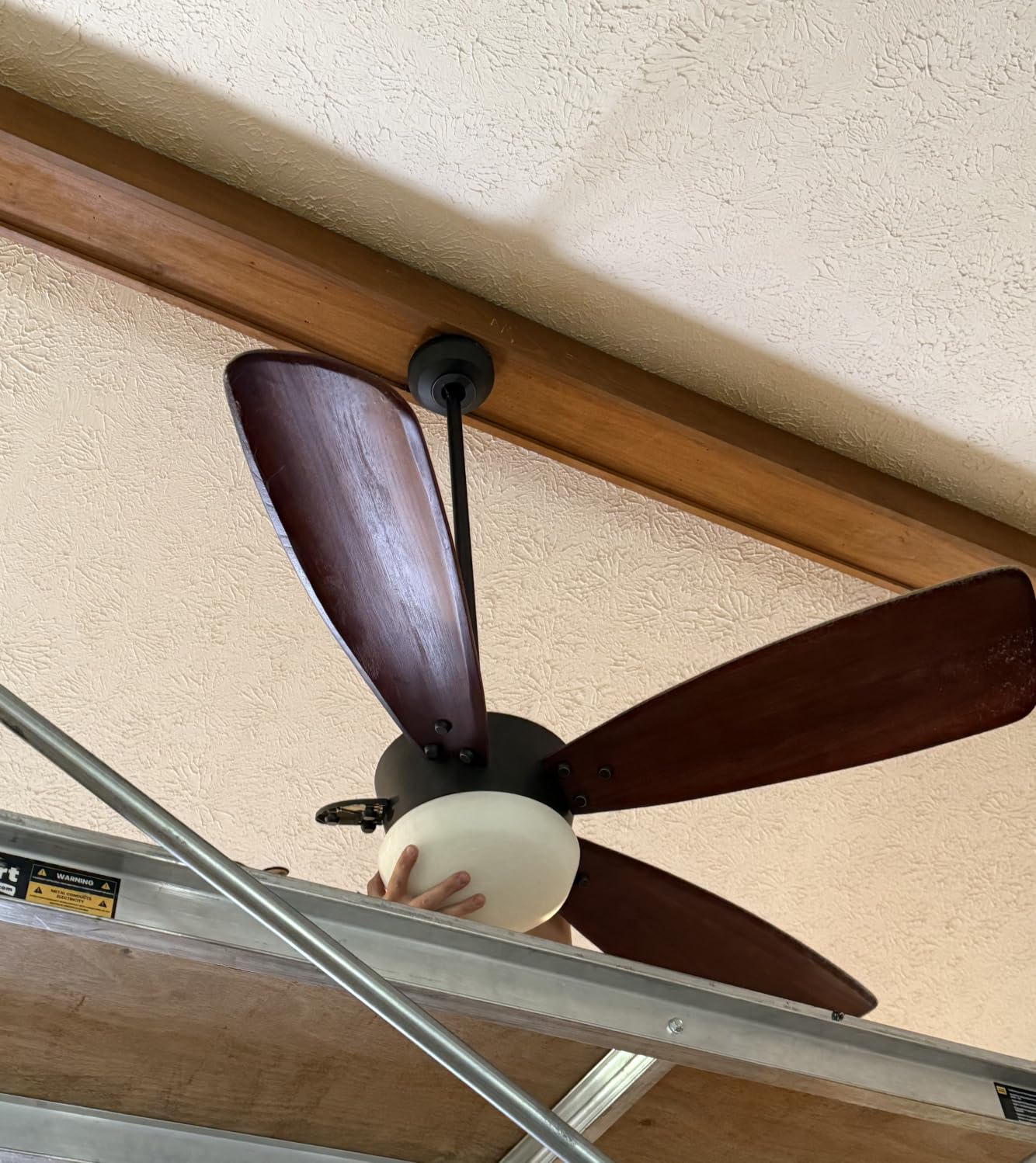 72'' Black Large Ceiling Fan with Lights for Indoor/Covered Outdoor customer photo 2