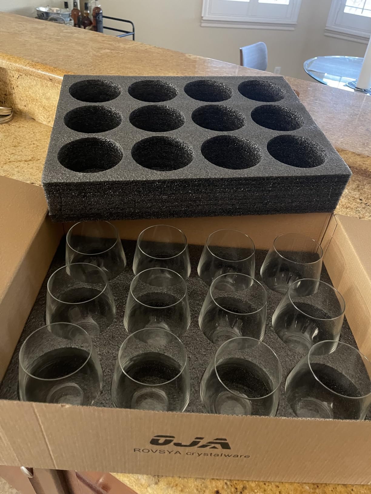 Stemless Wine Glasses Set of 12, 15oz, Crystal, Dishwasher Safe customer photo 1