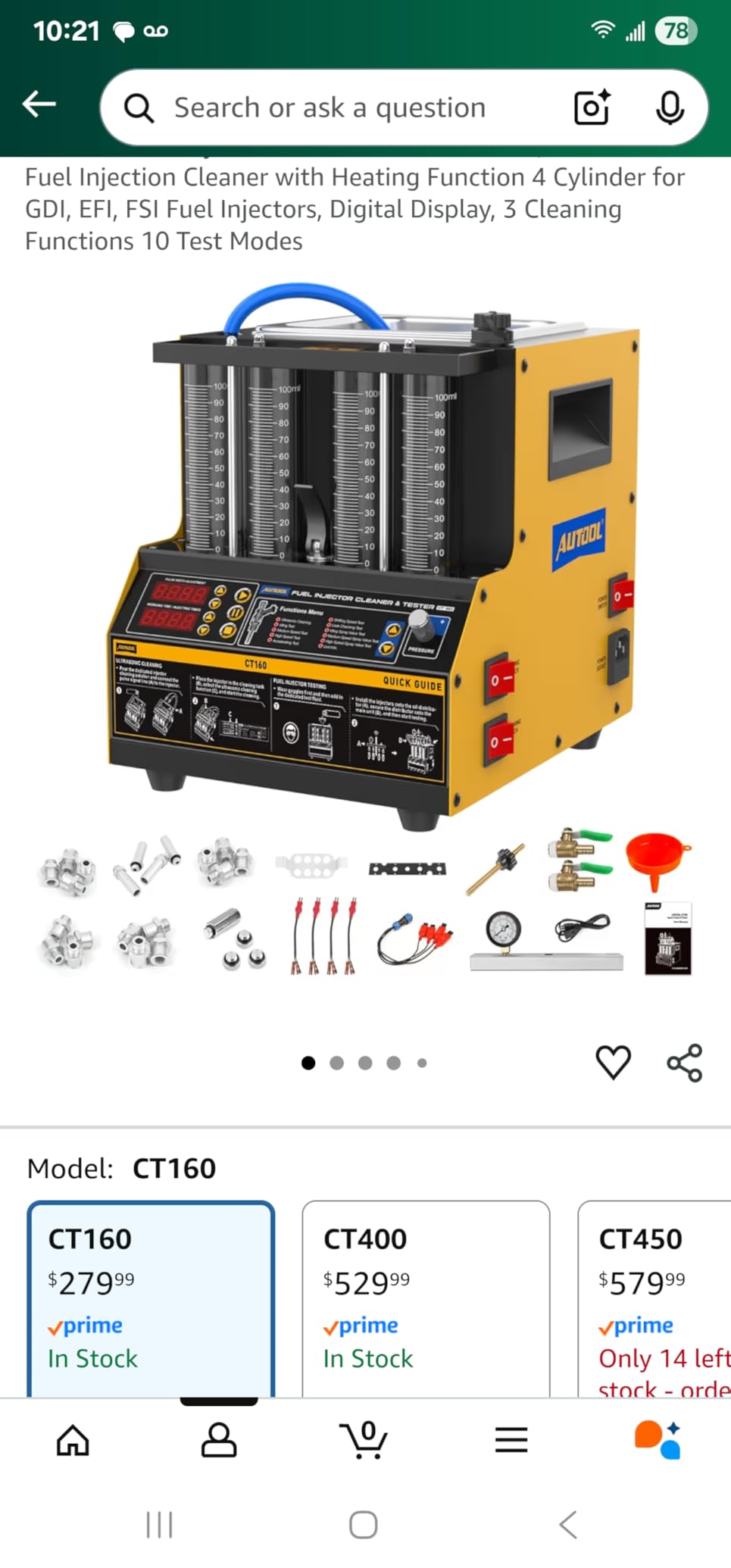 AUTOOL Fuel Injector Cleaner Tester Machine Ultrasonic Heating Cleaning | 4 Cylinder for 12V Fuel Injectors, Digital Display, 3 Cleaning Functions 10 Test Modes customer photo 2