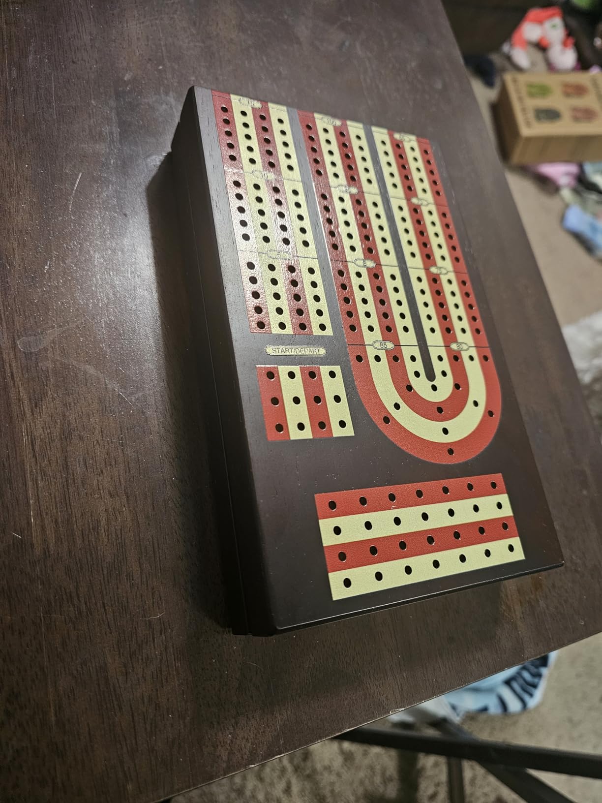Cribbage Board, Foldable 4-Track Cribbage Board Game Set, Solid Wood Game Board with 12 Brass Pegs & Felt-Lined Storage, for 2-4 Players, with Convenient Pouch customer photo 2