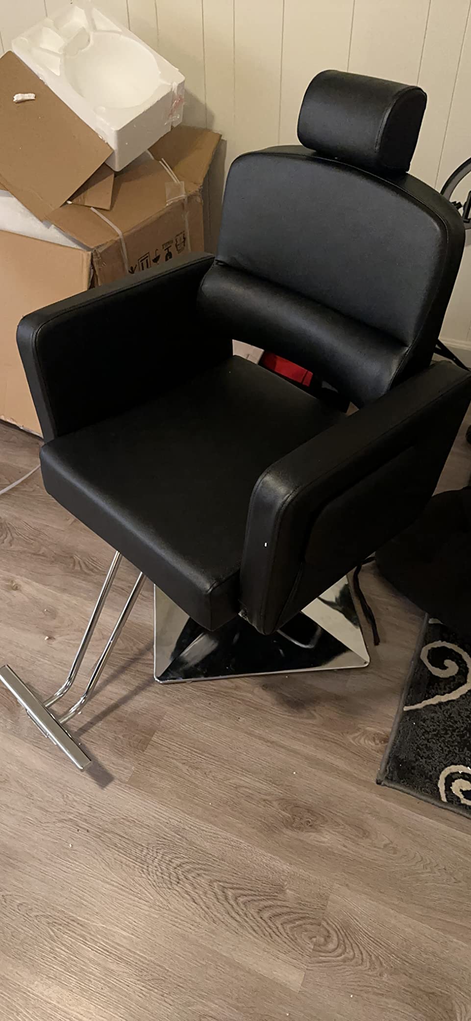 OmySalon Salon Chair for Hair Stylist, Reclining Barber Chair Hairdressing Styling Chair with Adjustable headrest, Beauty Shampoo Barbershop Furniture customer photo 2