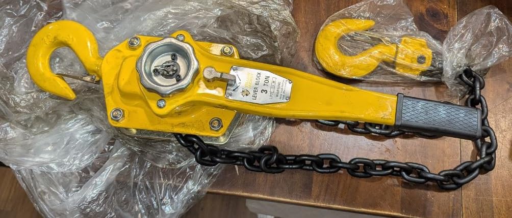 YELLOW JACKET 3 Ton Manual Lever Chain Hoist, G80 Galvanized Carbon Steel with Weston Double-Pawl Brake, Chain Come Along and Safety Measures for Chain Fall customer photo 1